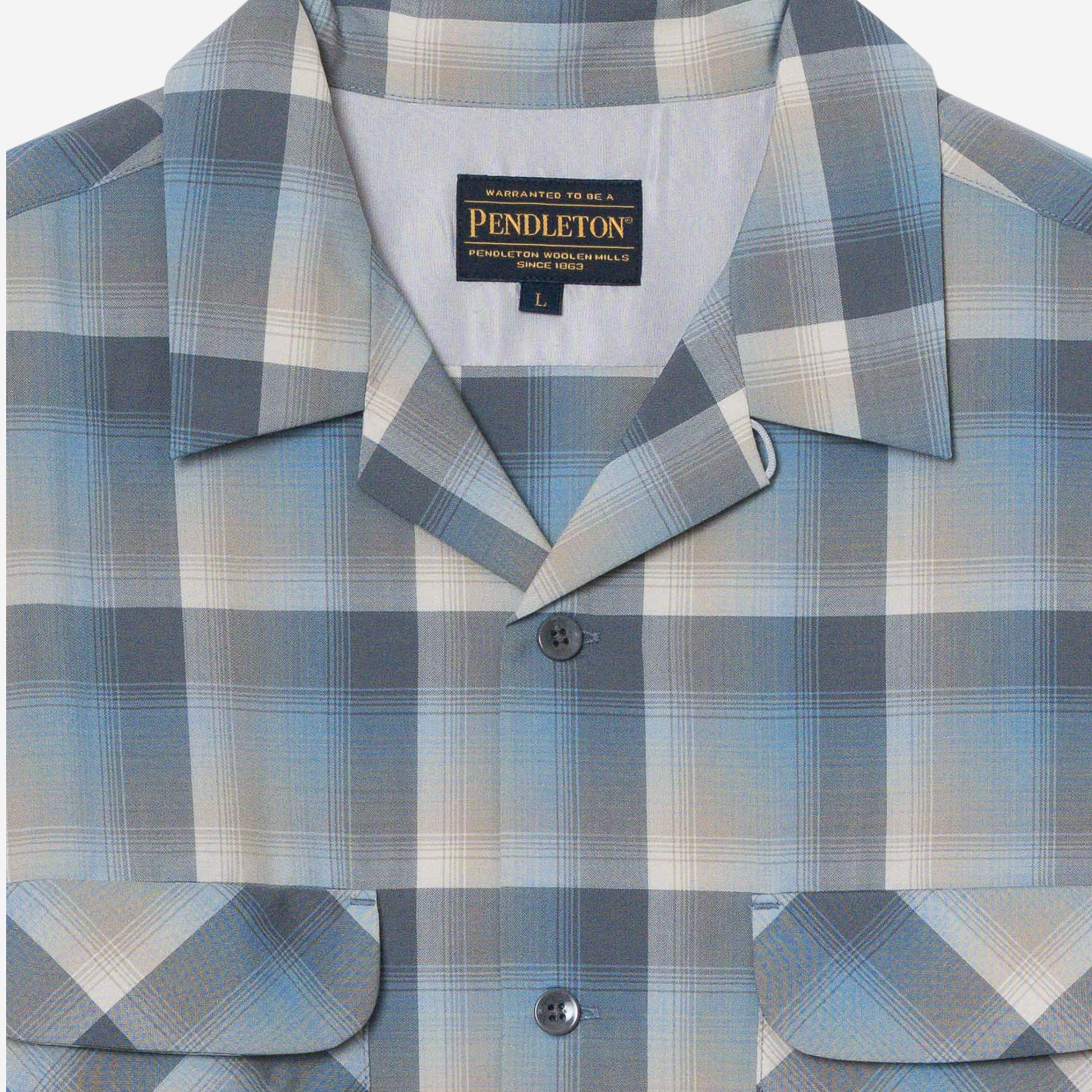 Open Collar Shirt - Slate/ Grey