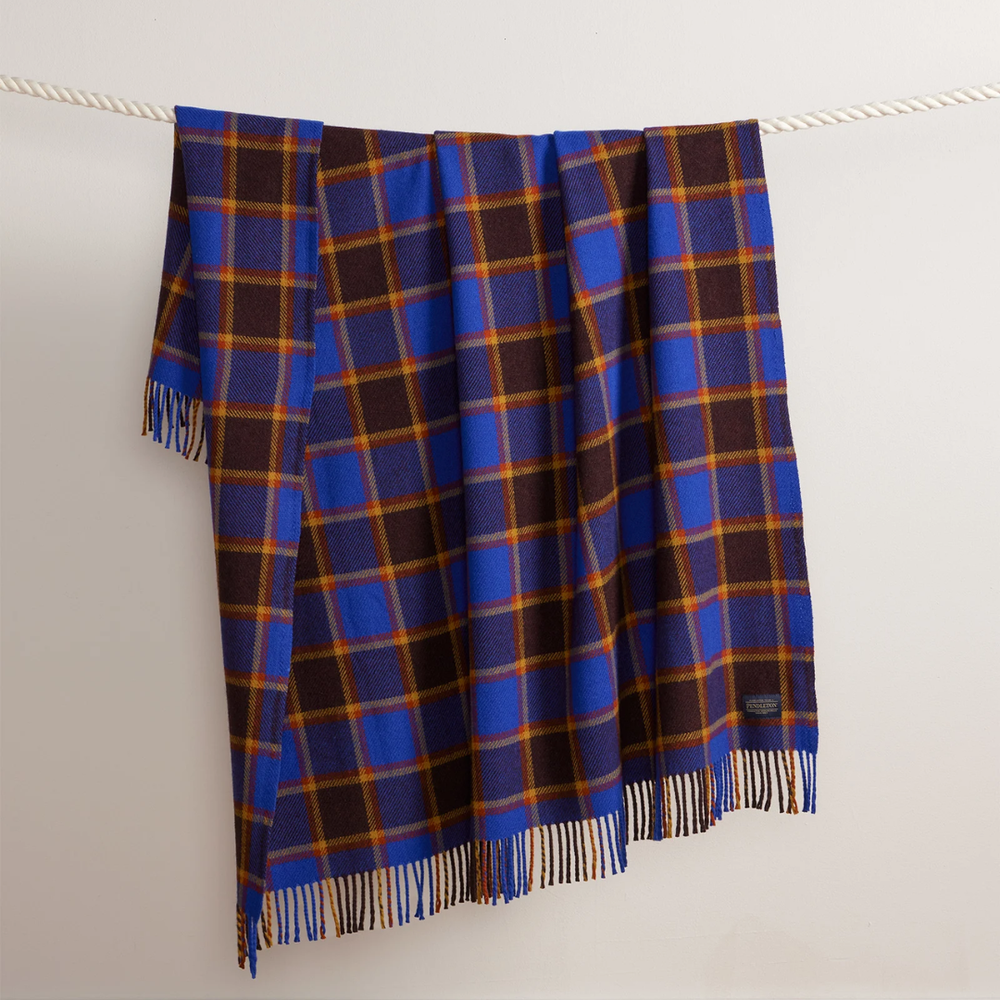 Eco-Wise Washable Throw - Maroon / Blue Check