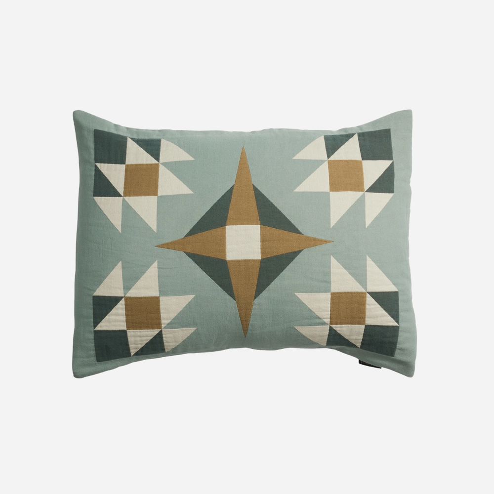 Organic Cotton Matelasse Sham - Quilted Star Shale