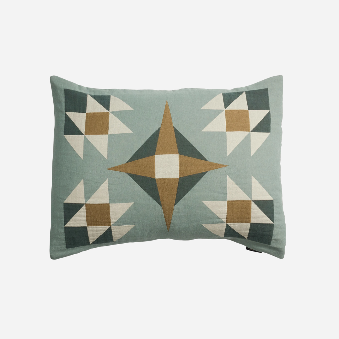 Organic Cotton Matelasse Sham - Quilted Star Shale