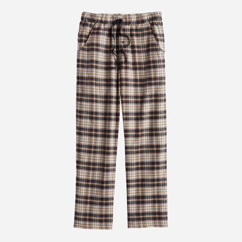 Pajama Set - Tan/Brown/Black Plaid