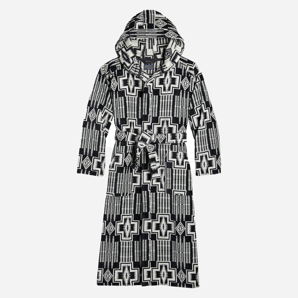 Bath Robe - Harding Black/White