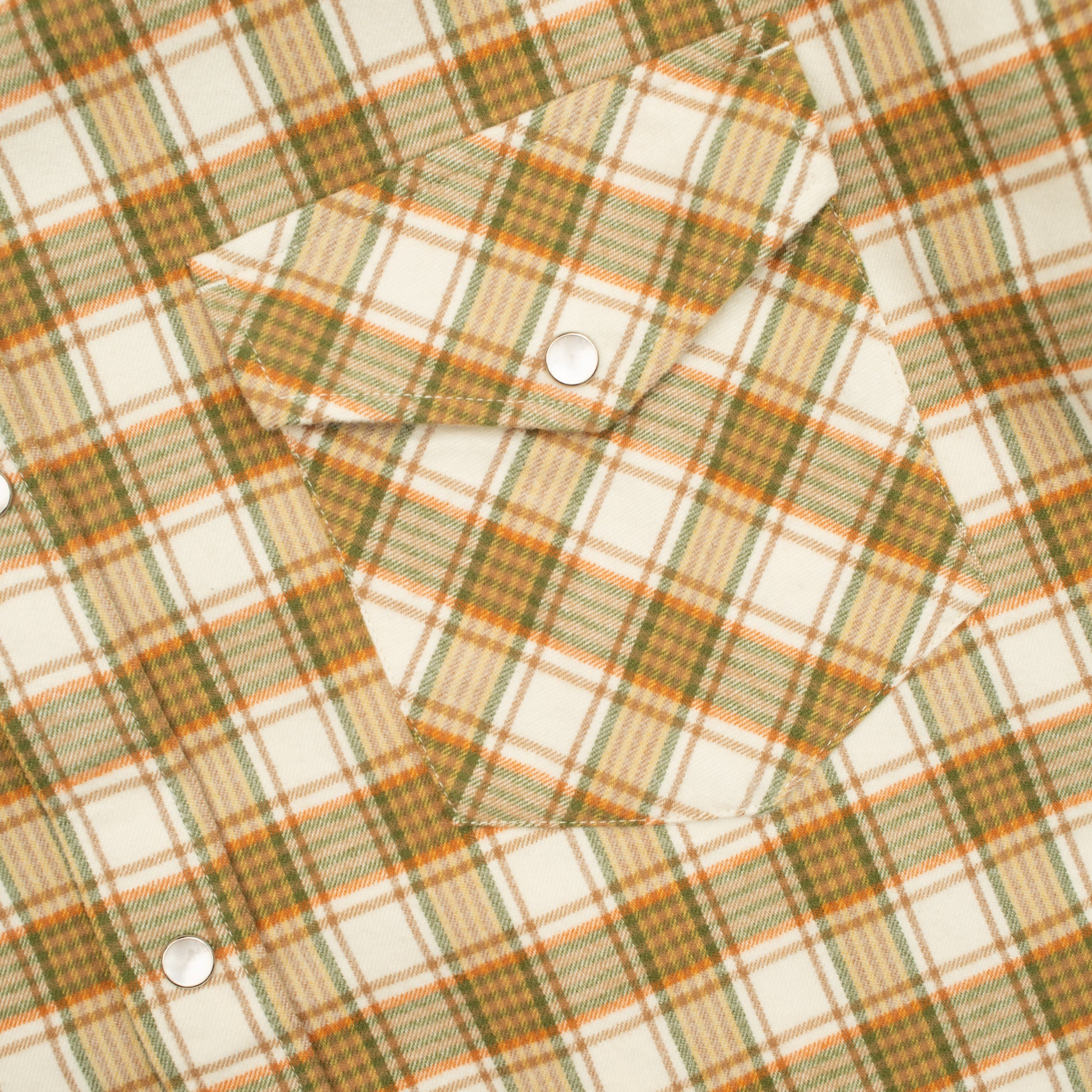 Western Checked Shirt - Khaki/Ivory