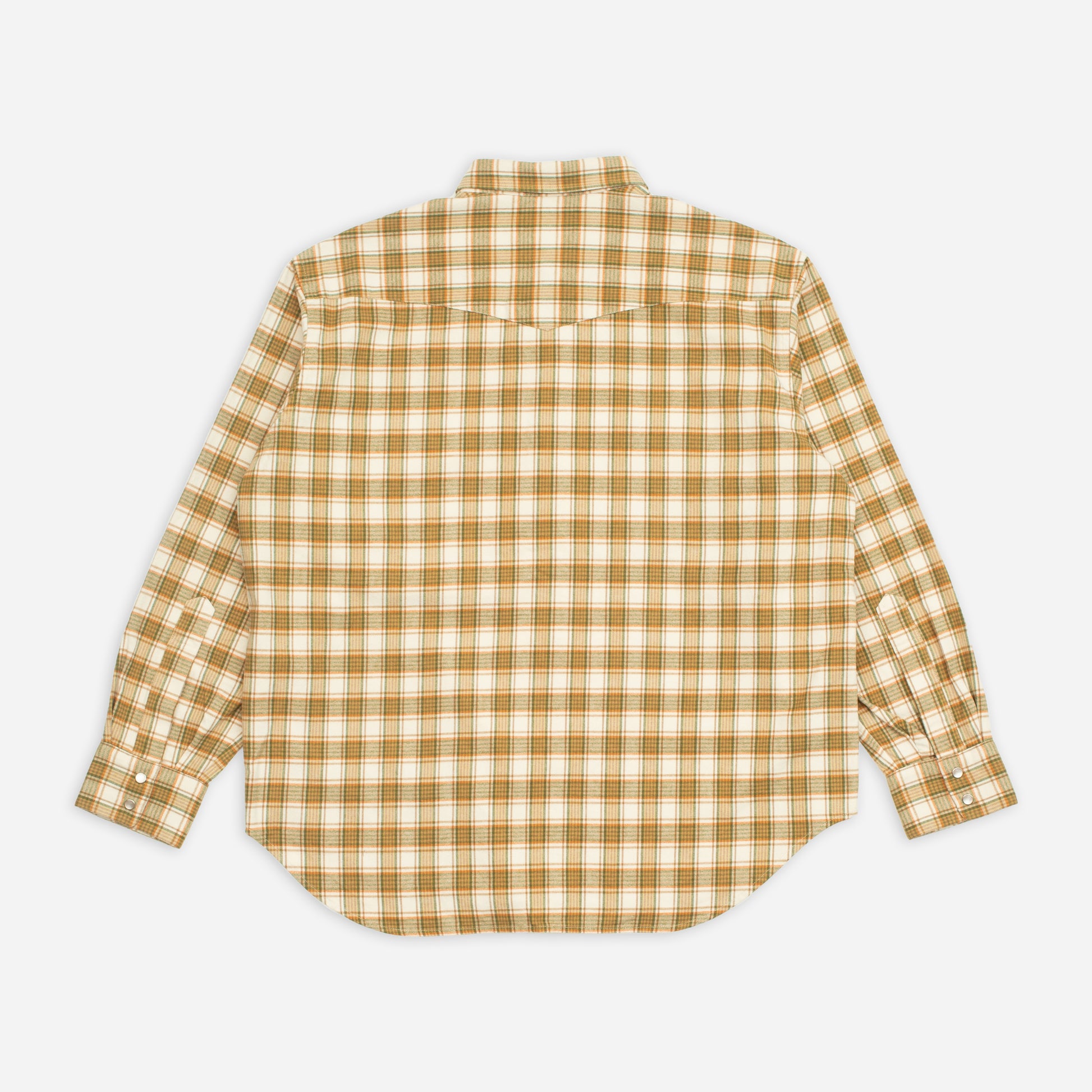 Western Checked Shirt - Khaki/Ivory