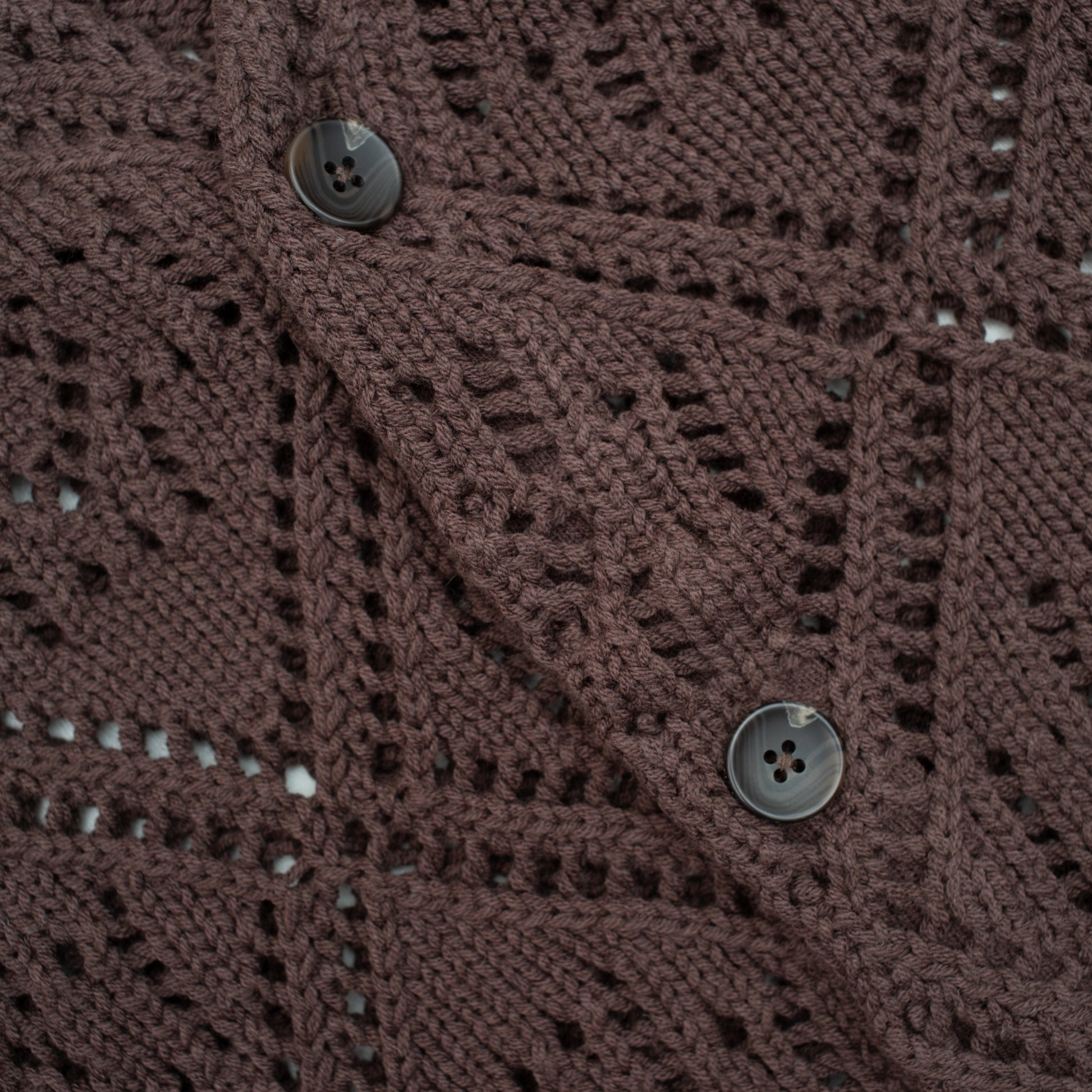 Lace Stitch Cardigan - Brown