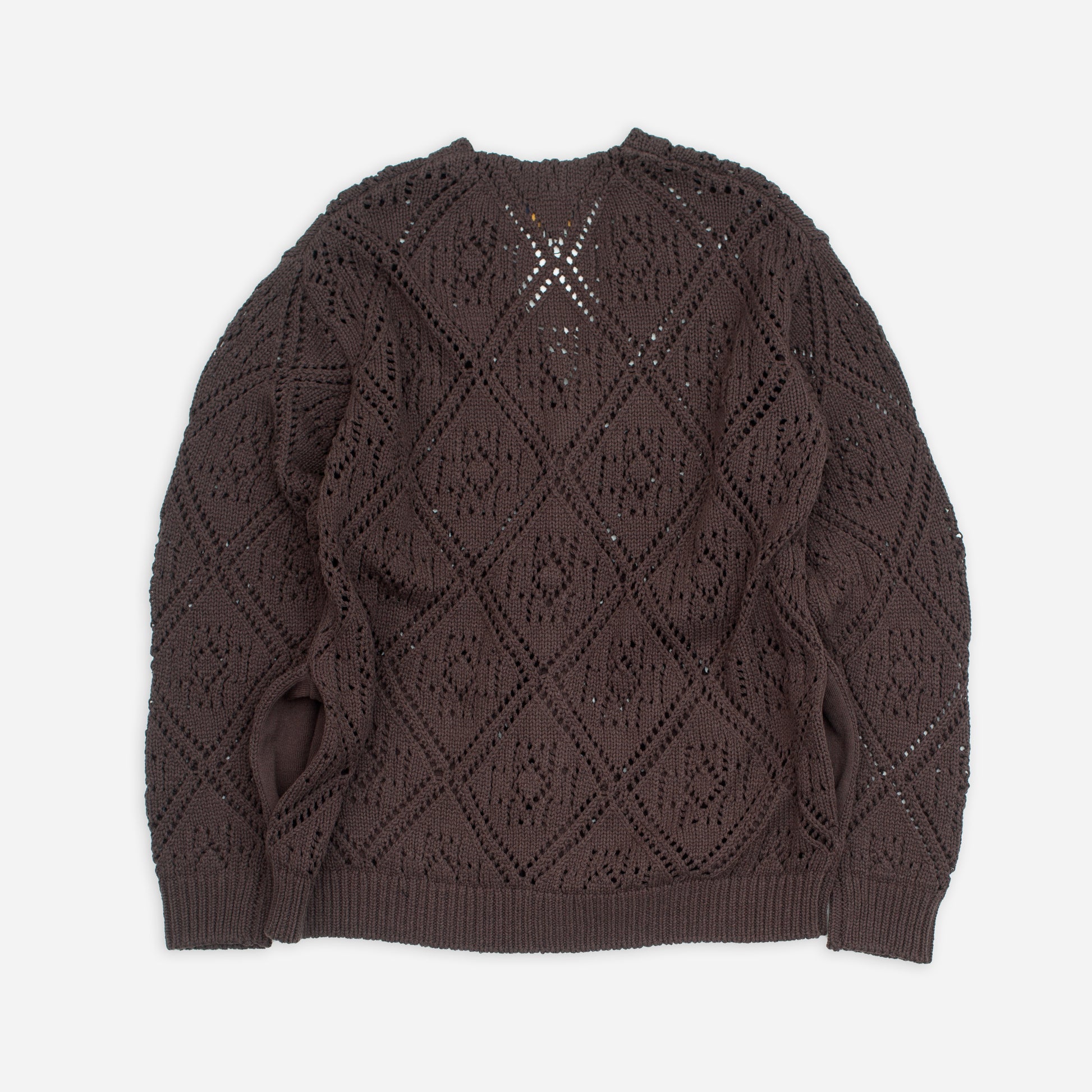 Lace Stitch Cardigan - Brown