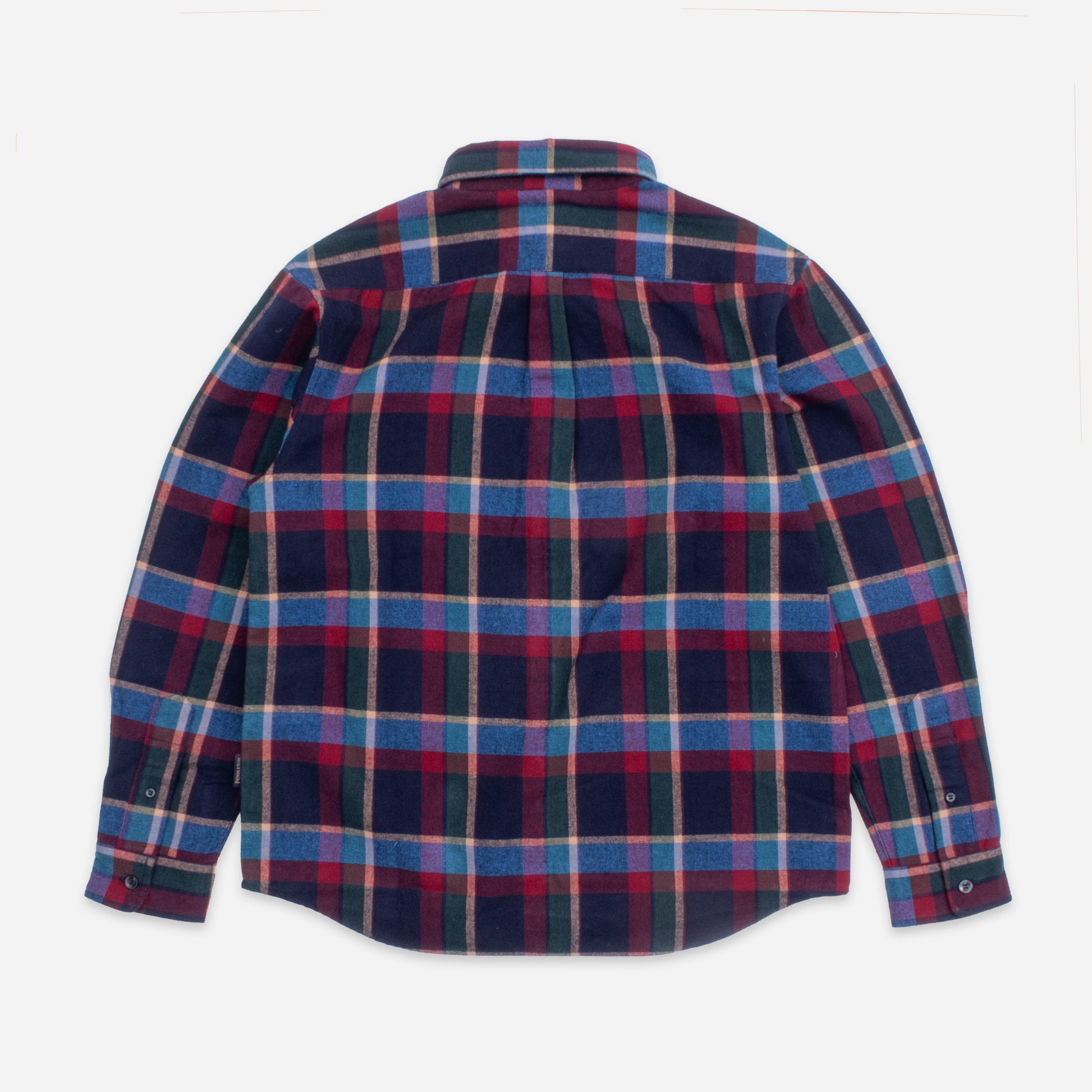 Lined Collar Shirt - Blue/Red Plaid