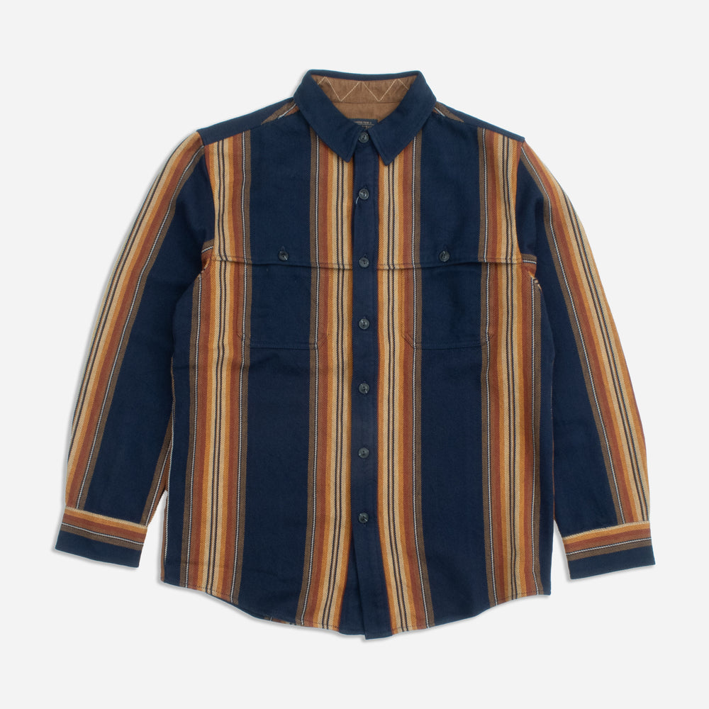 Weston Flannel Shirt - Navy Multi Stripe