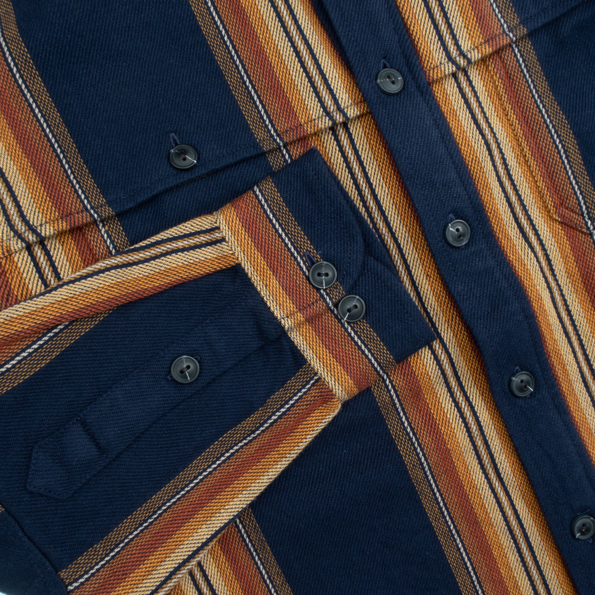 Weston Flannel Shirt - Navy Multi Stripe