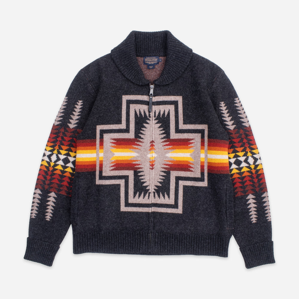 Harding Zip Lambswool Cardigan - Harding Oxford Grey