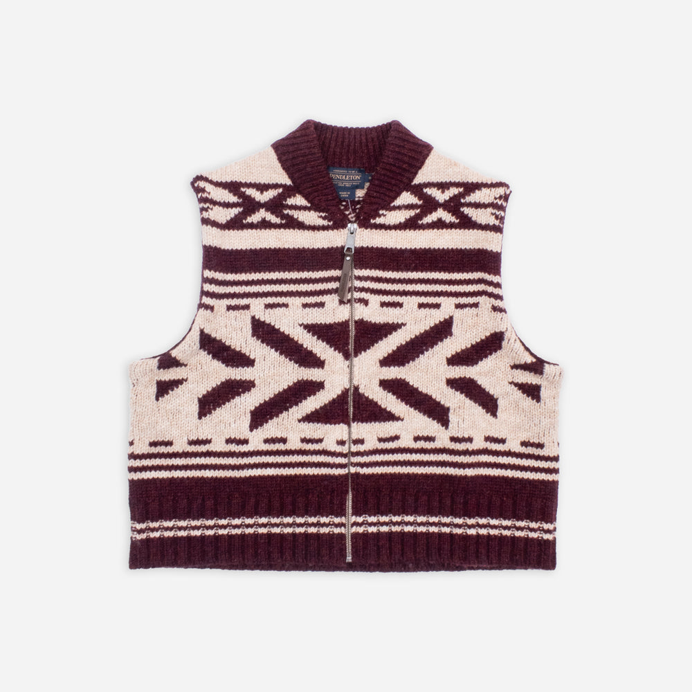 Womens Wool Sweater Vest - Alpine Burgundy