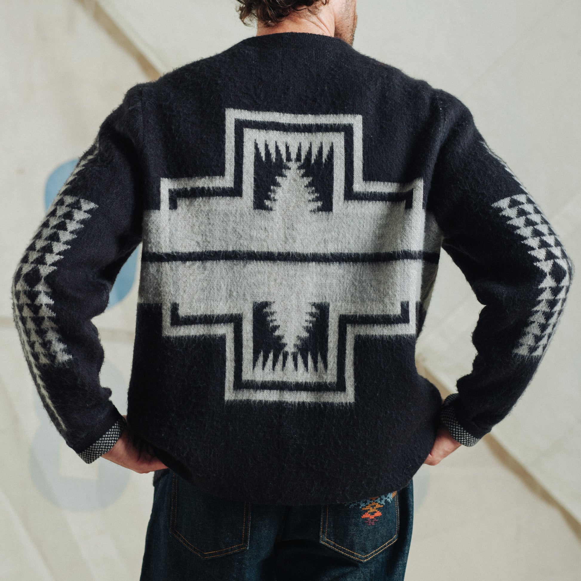 Band Cardigan - Black Harding