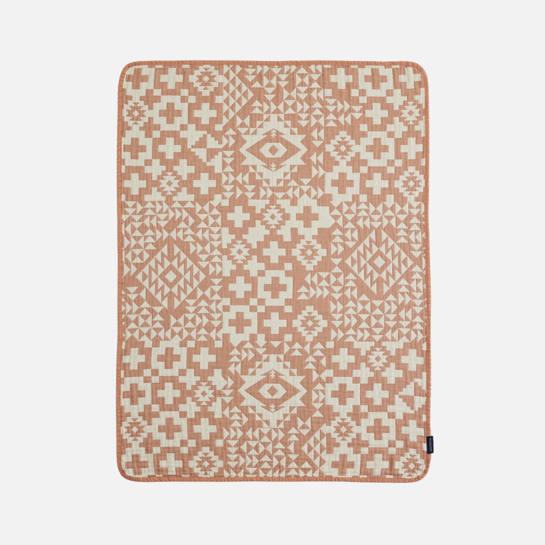 Organic Woven Baby Blanket  Blue Ridge - Cork
