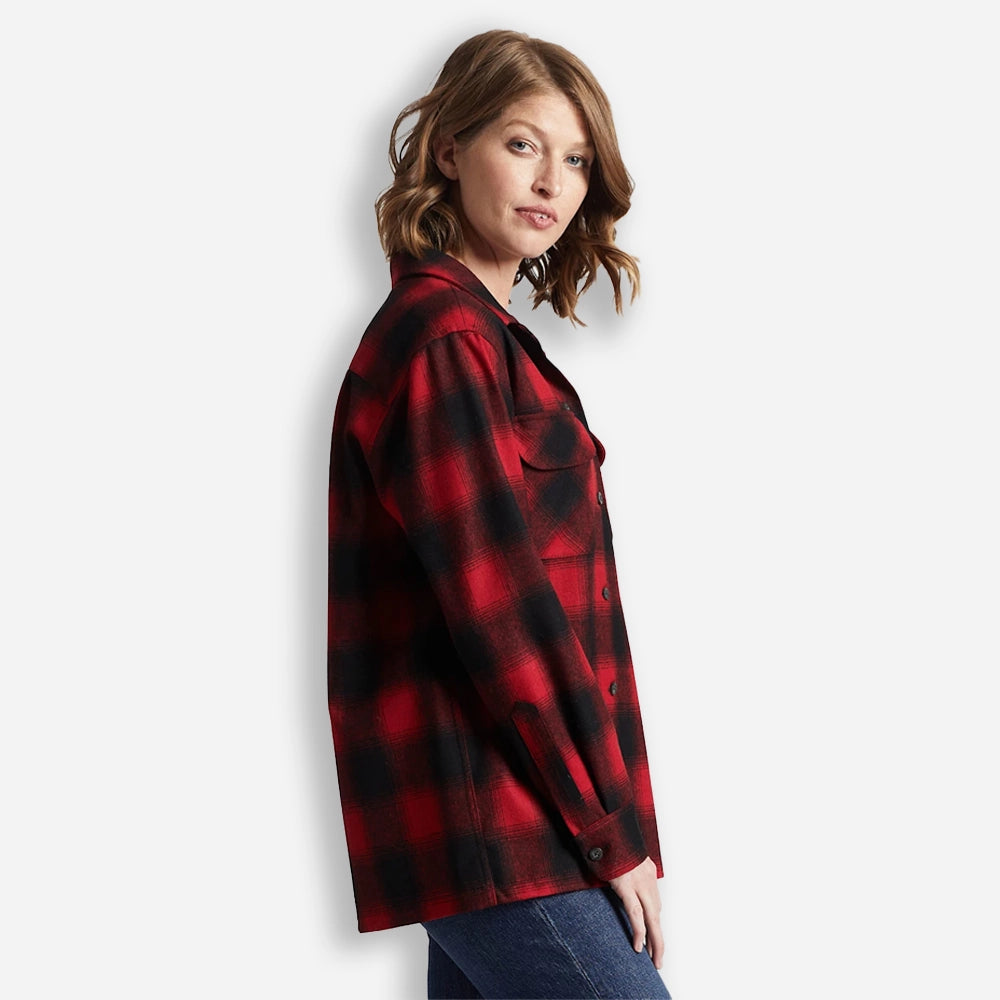 Womens Boyfriend Board Shirt - Red Ombre