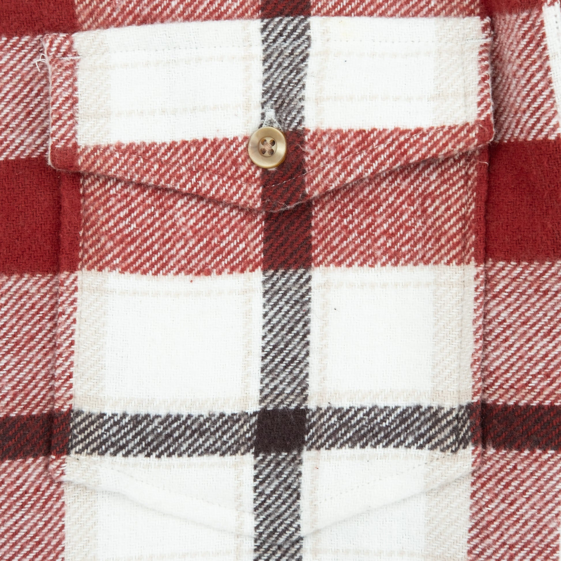 Big Pocket Check Overshirt - White/Brandy Brown