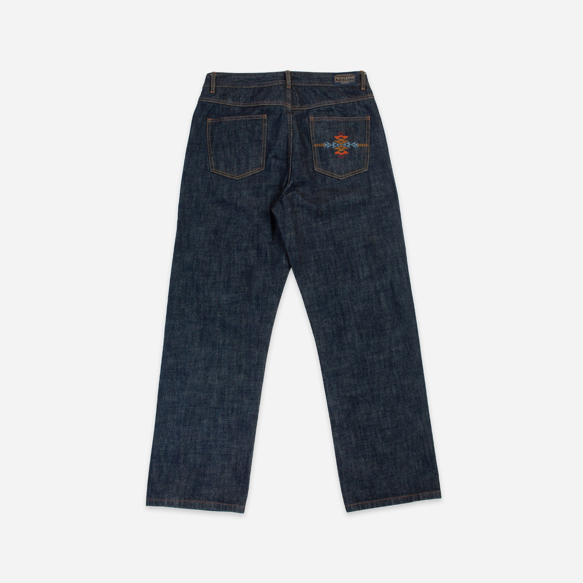 Selvedge Needlework Straight Denim Jeans - Indigo One Wash