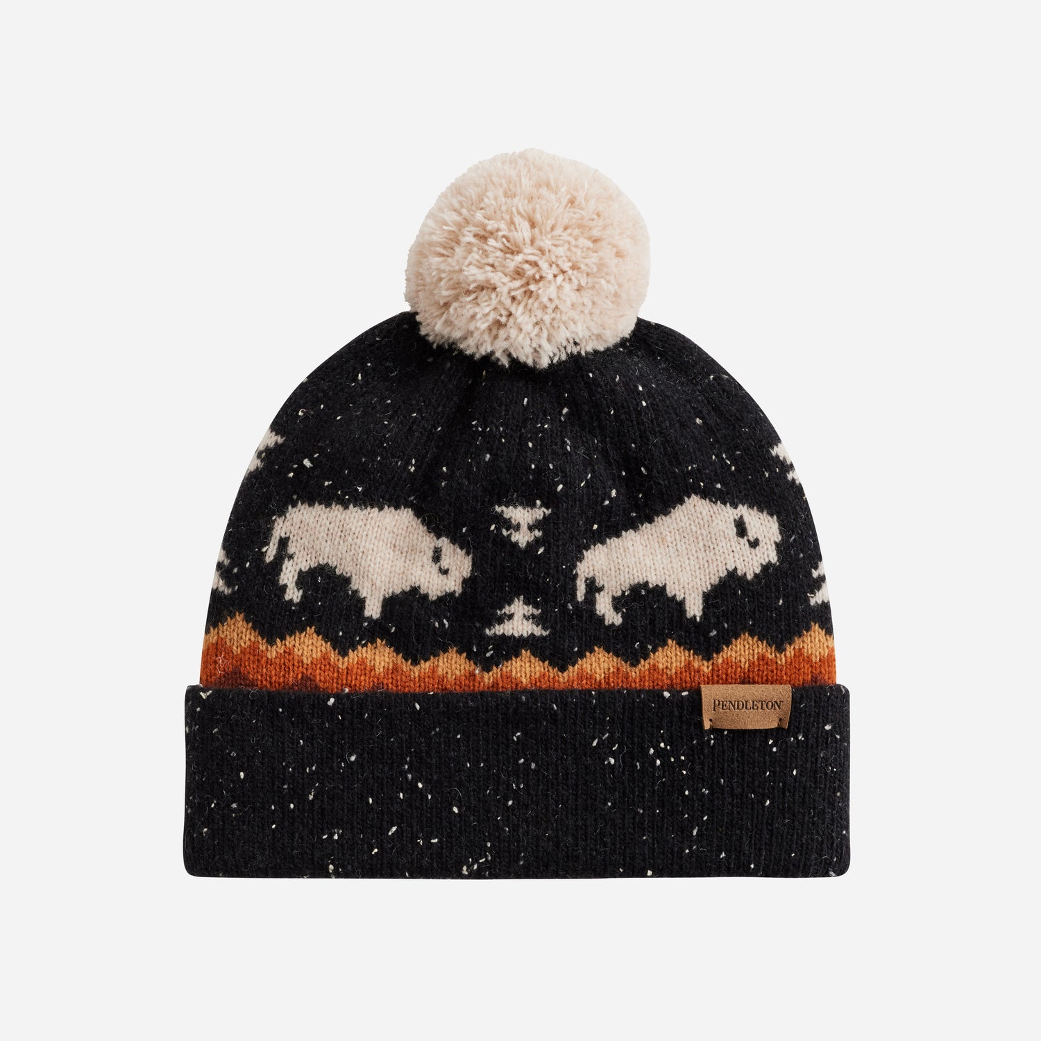 Pom Pom Beanie - Buffalo Black