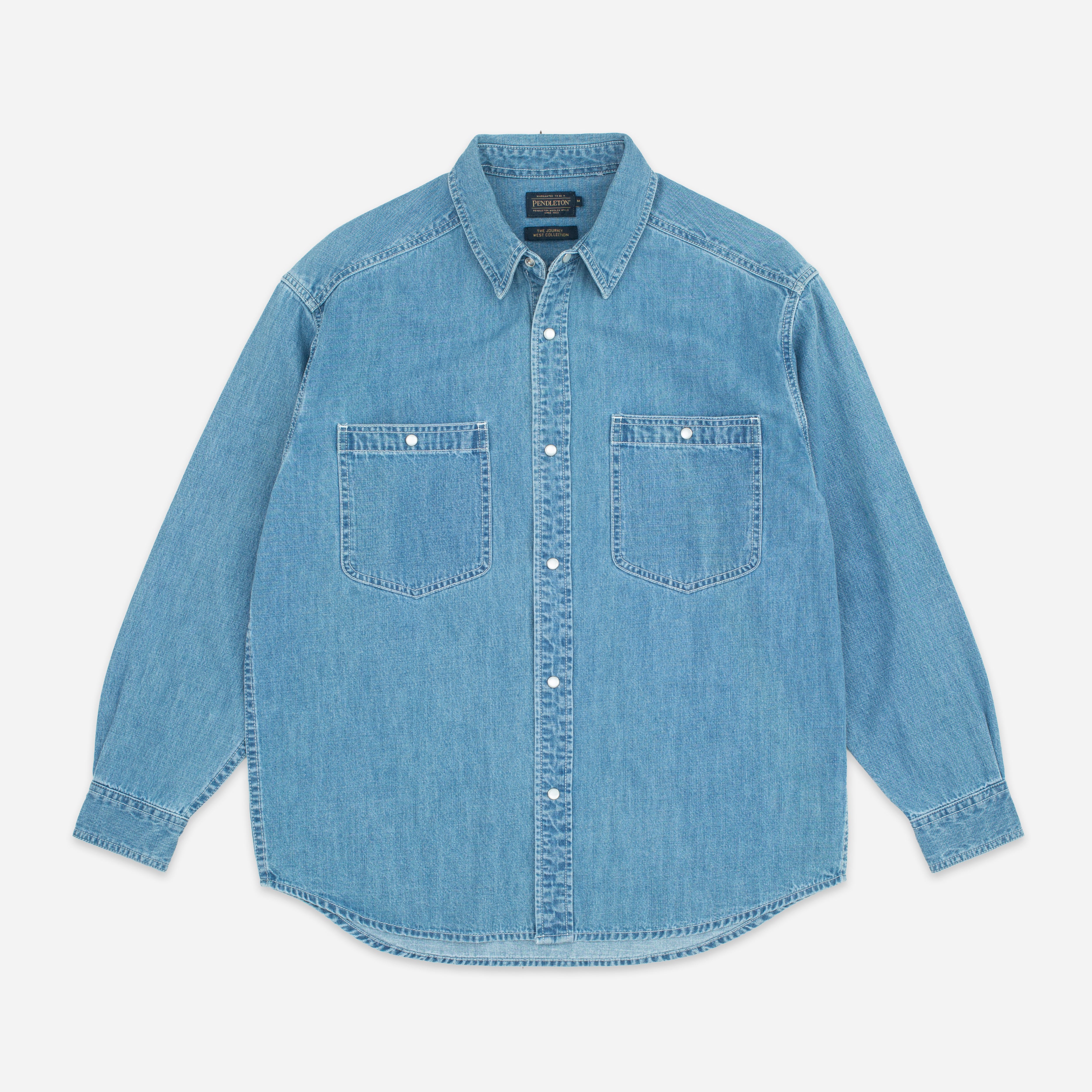 Pendleton SS Open Collar Shirt - Rust/Navy - Pendleton EU