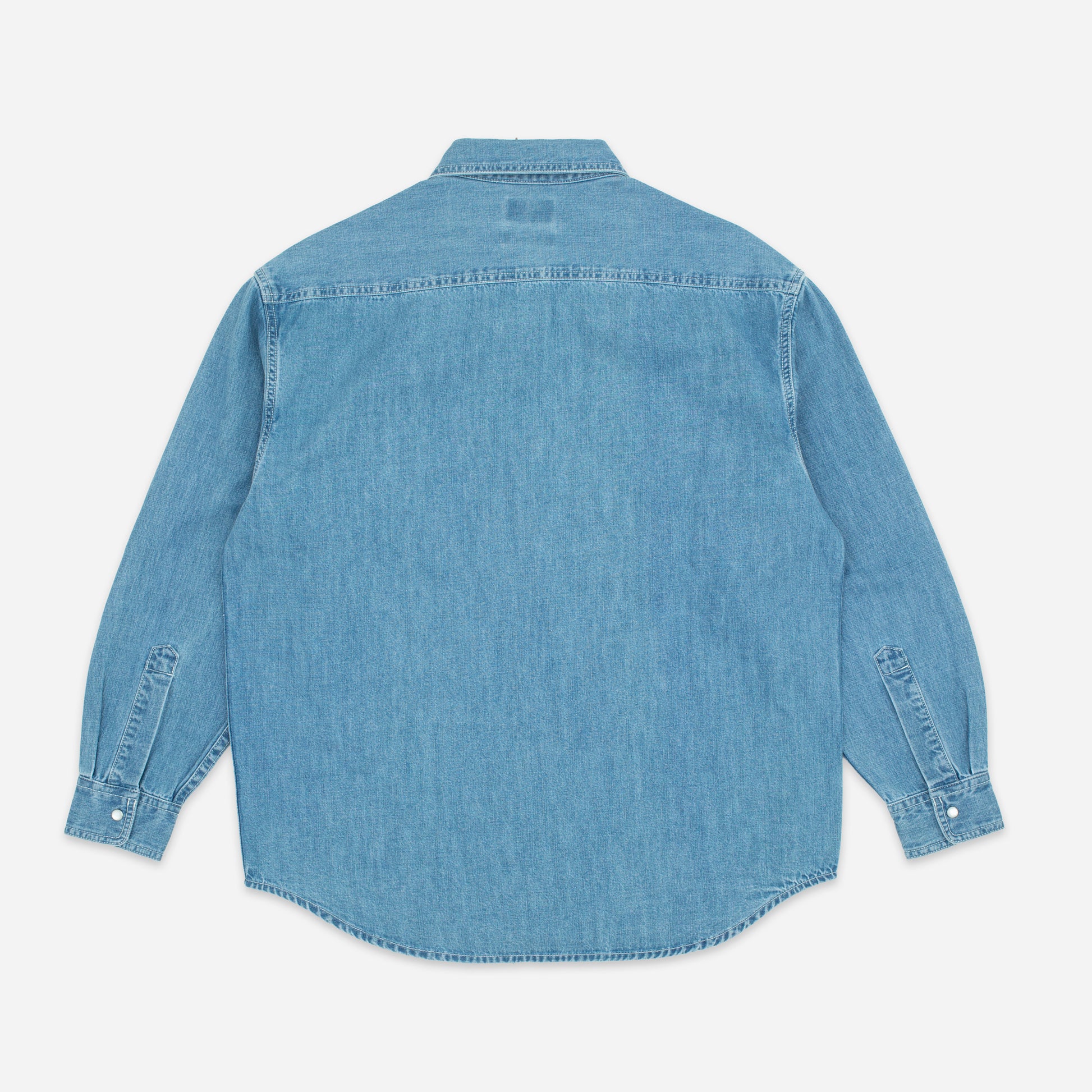 Western Denim Work Shirt - Stone Wash Blue
