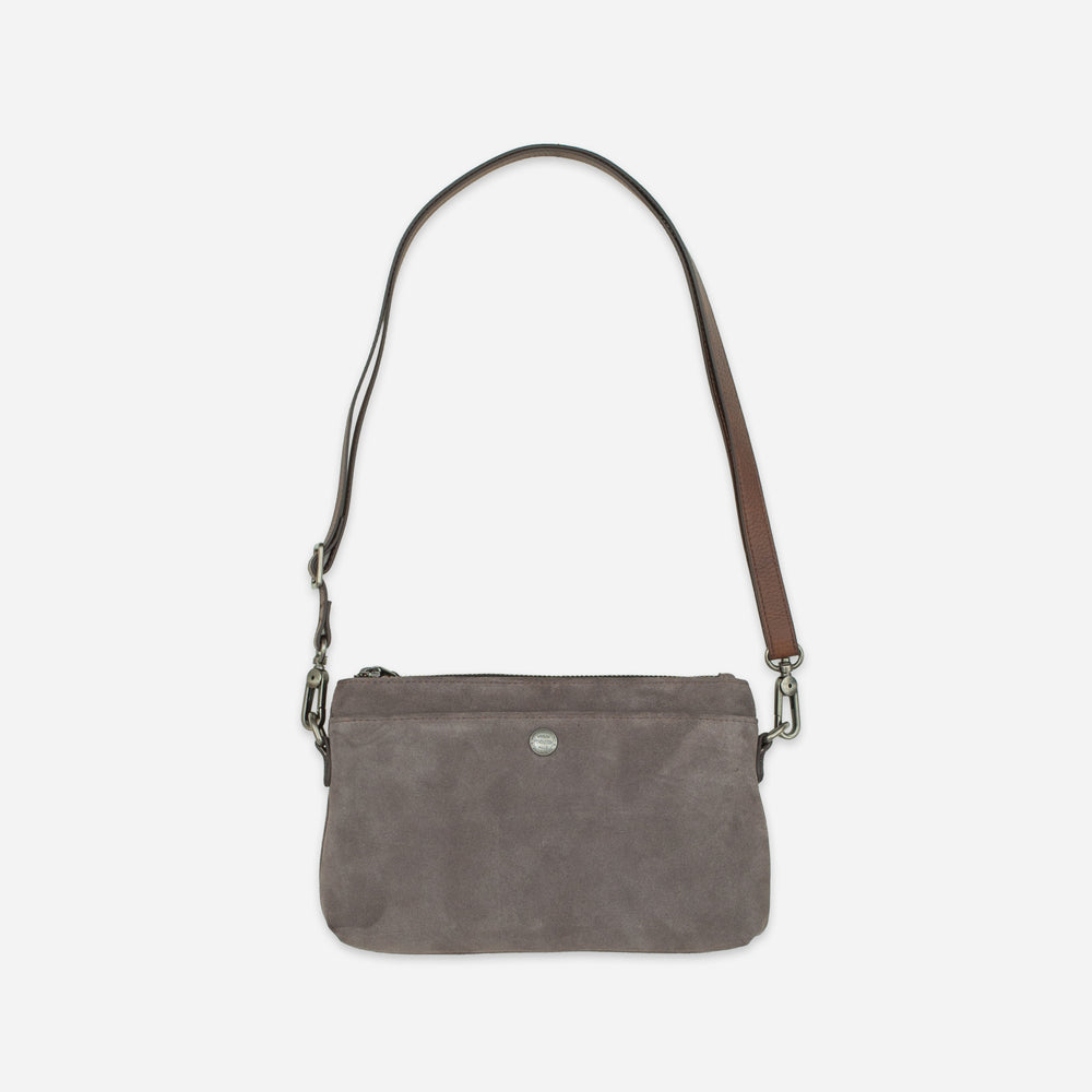 Suede Sling Bag - Brown