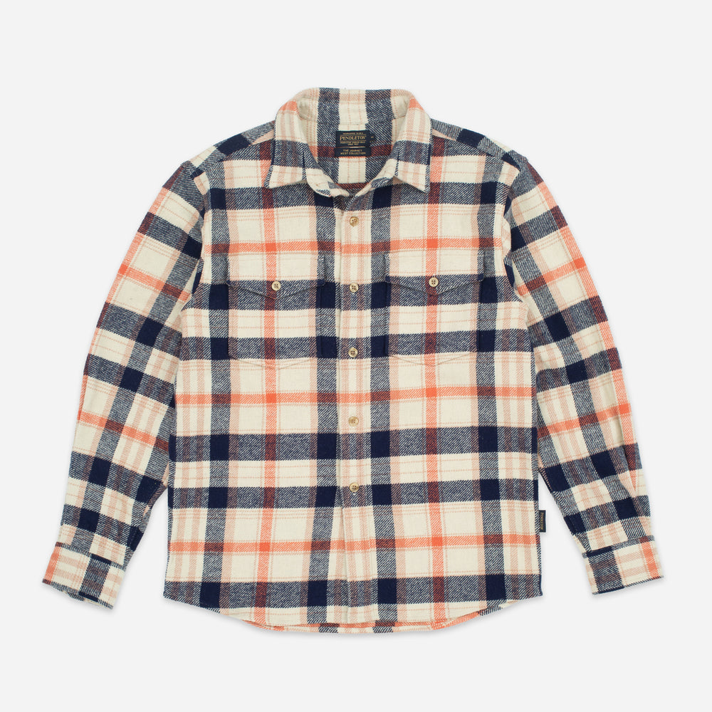 Big Pocket Check Overshirt - Silver Lining/Orange-Blue