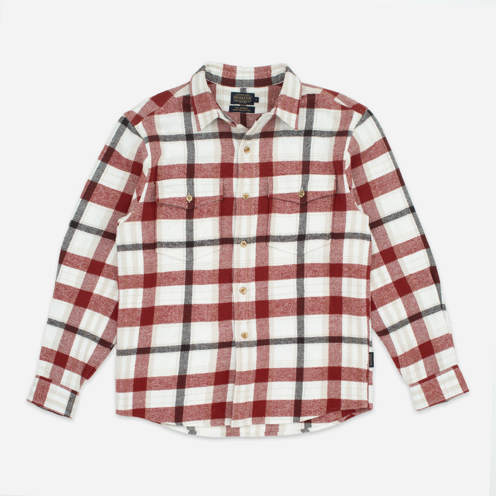 Big Pocket Check Overshirt - White/Brandy Brown