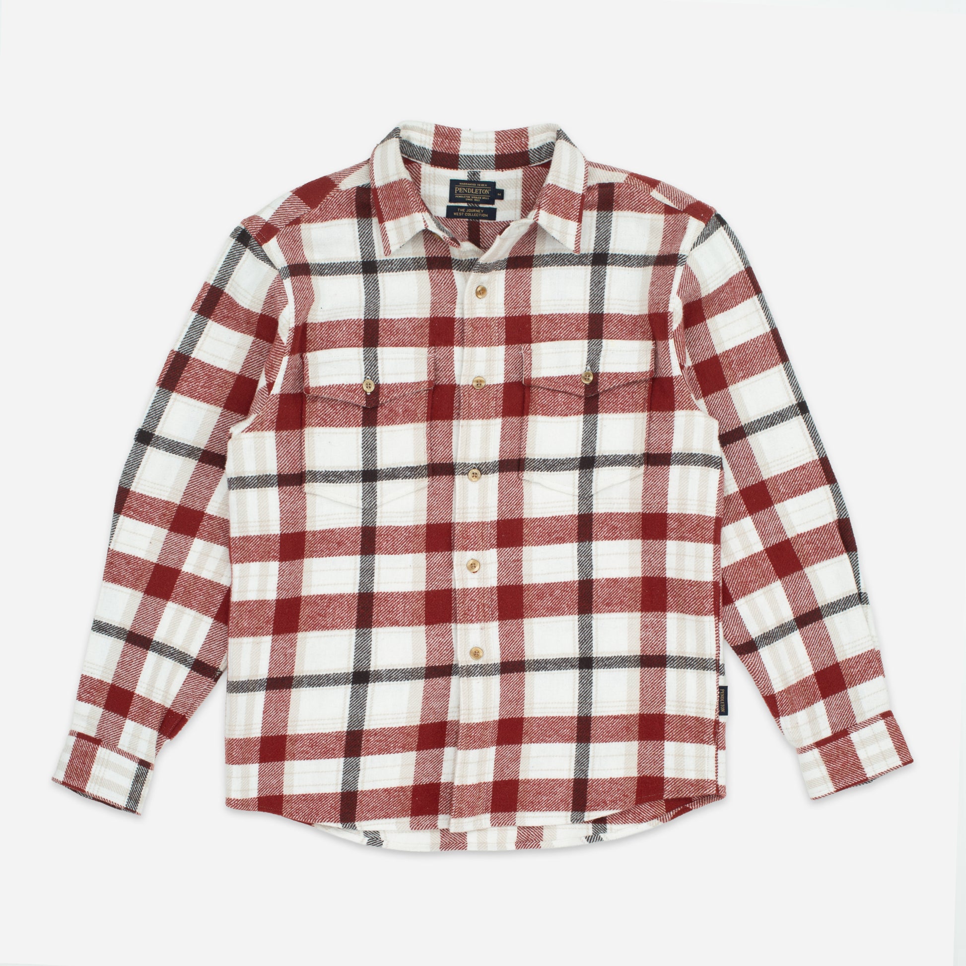 Big Pocket Check Overshirt - White/Brandy Brown