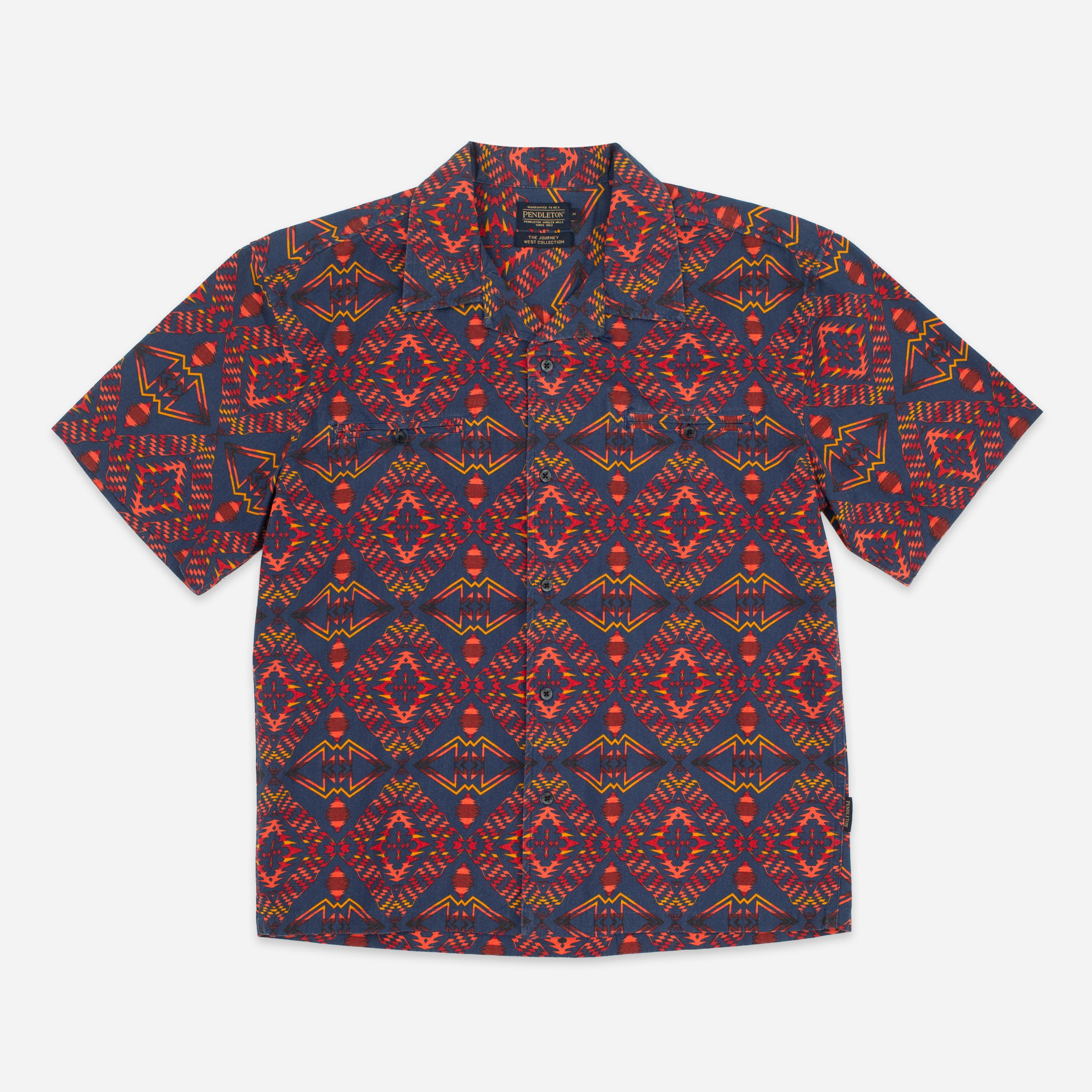 Pendleton SS Open Collar Shirt - Indigo- Pendleton EU