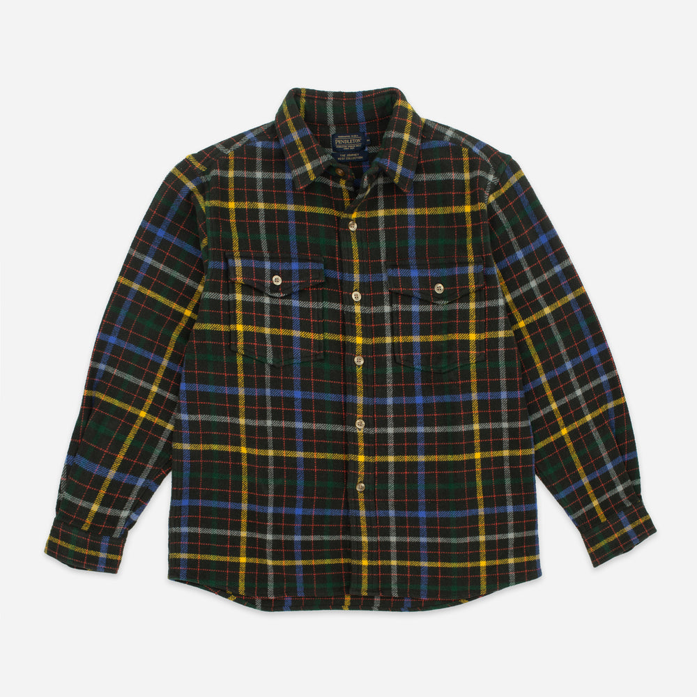 Big Pocket Check Overshirt - Peat Green/Blue-Yellow