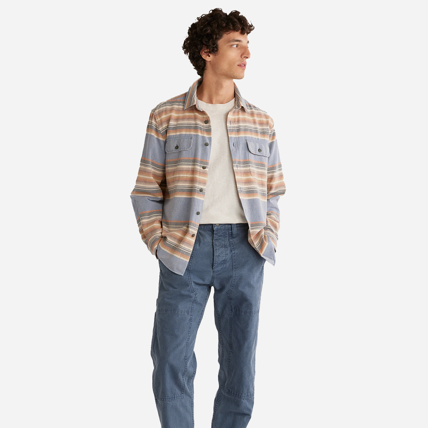 Beach Shack Shirt - Soft Indigo Stripe