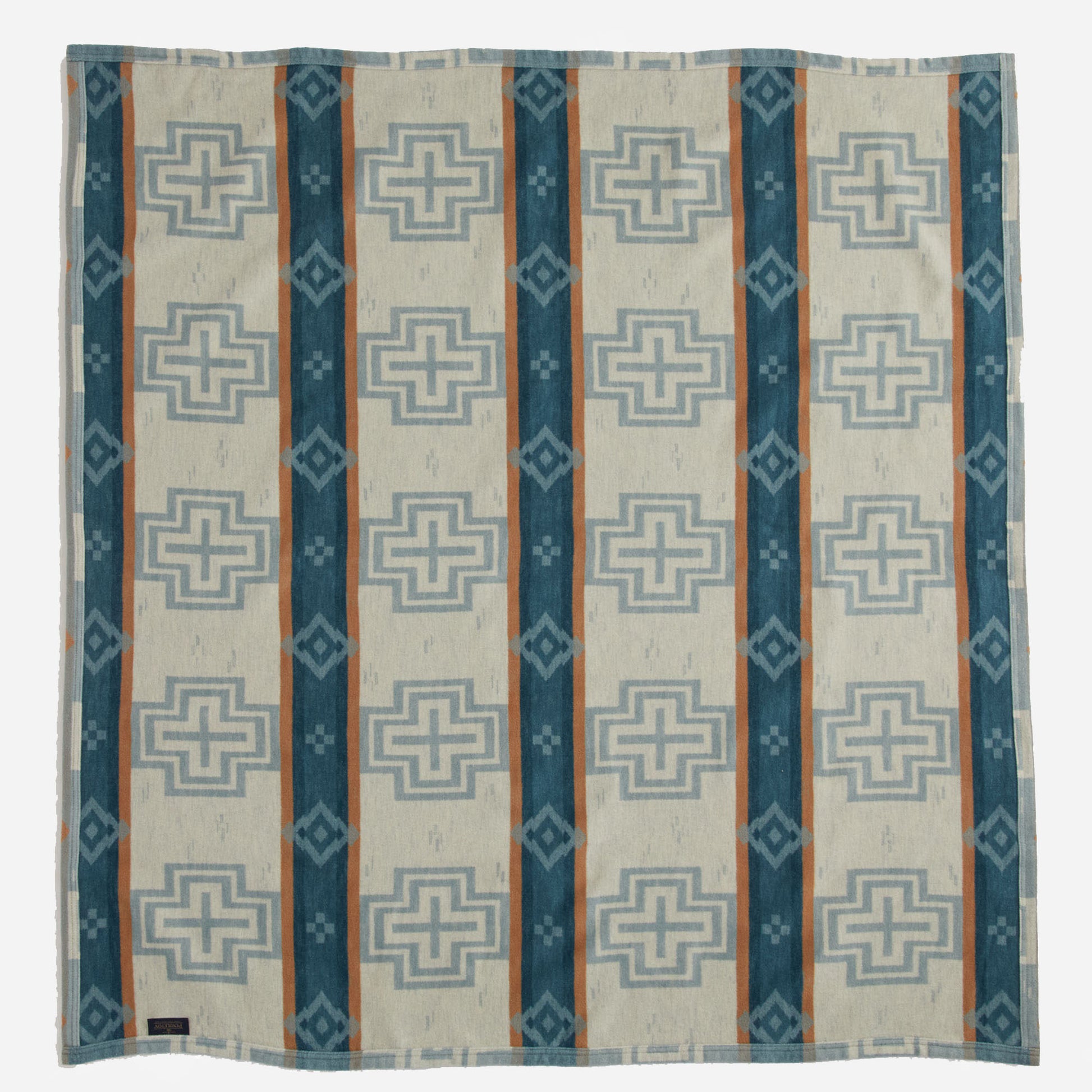 Organic Cotton Throw Gift Set Of 2 - San Marino + Stripe, Shale