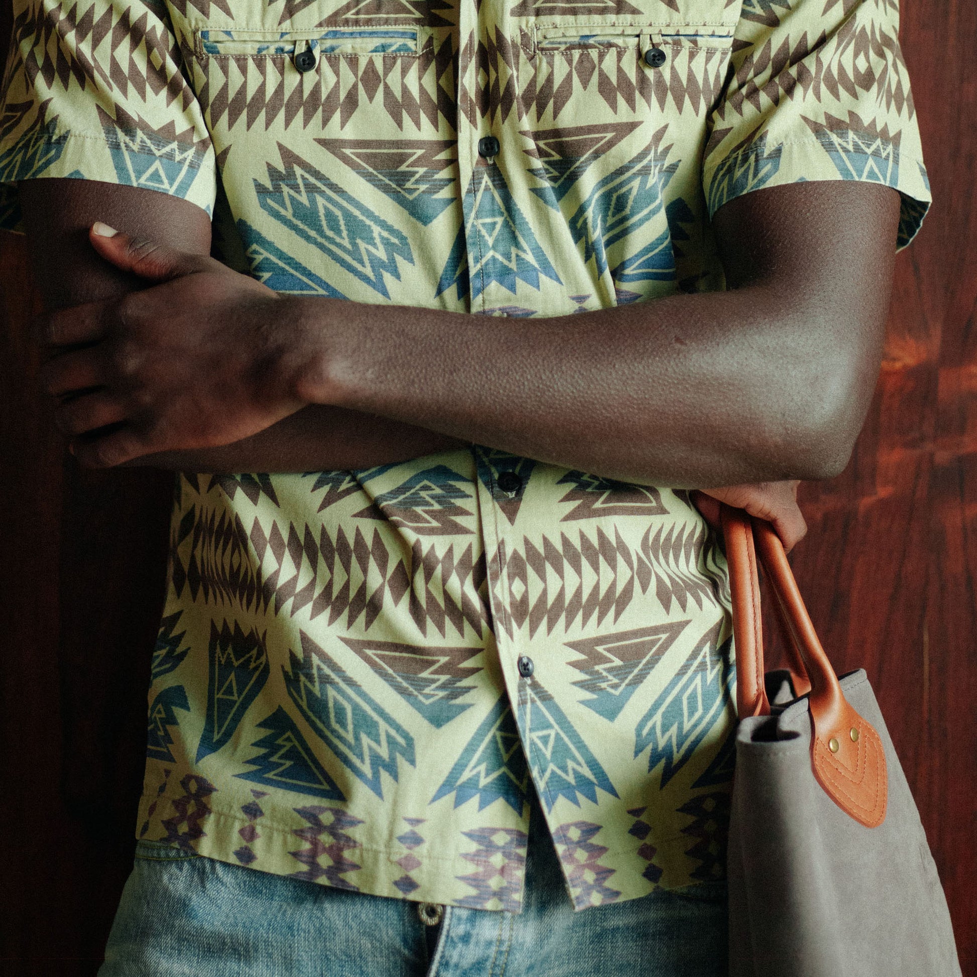 Suede Tote Bag - Brown