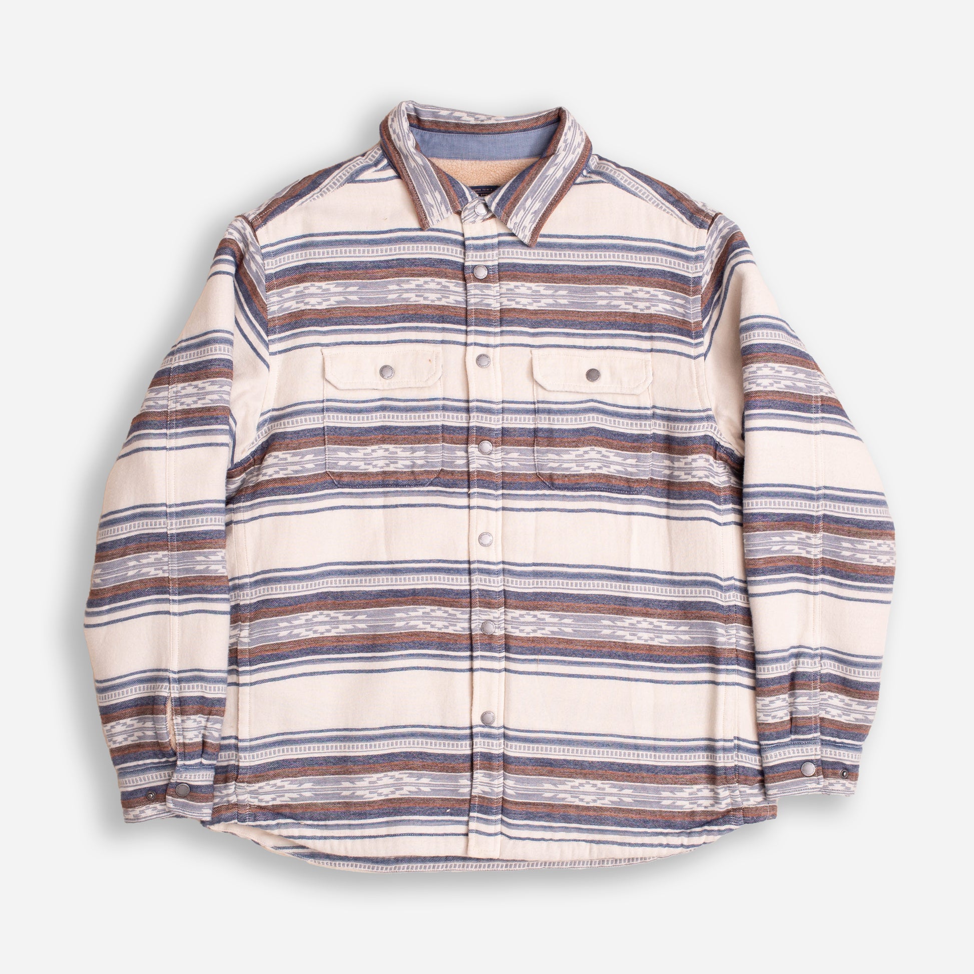 Bay City Sherpa Lined Overshirt - Saltillo Stripe