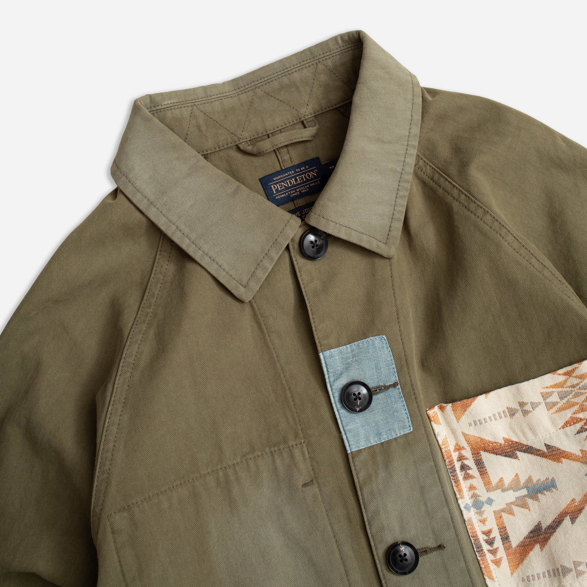 Patchwork Chore Jacket - Olive