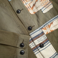 Patchwork Chore Jacket - Olive