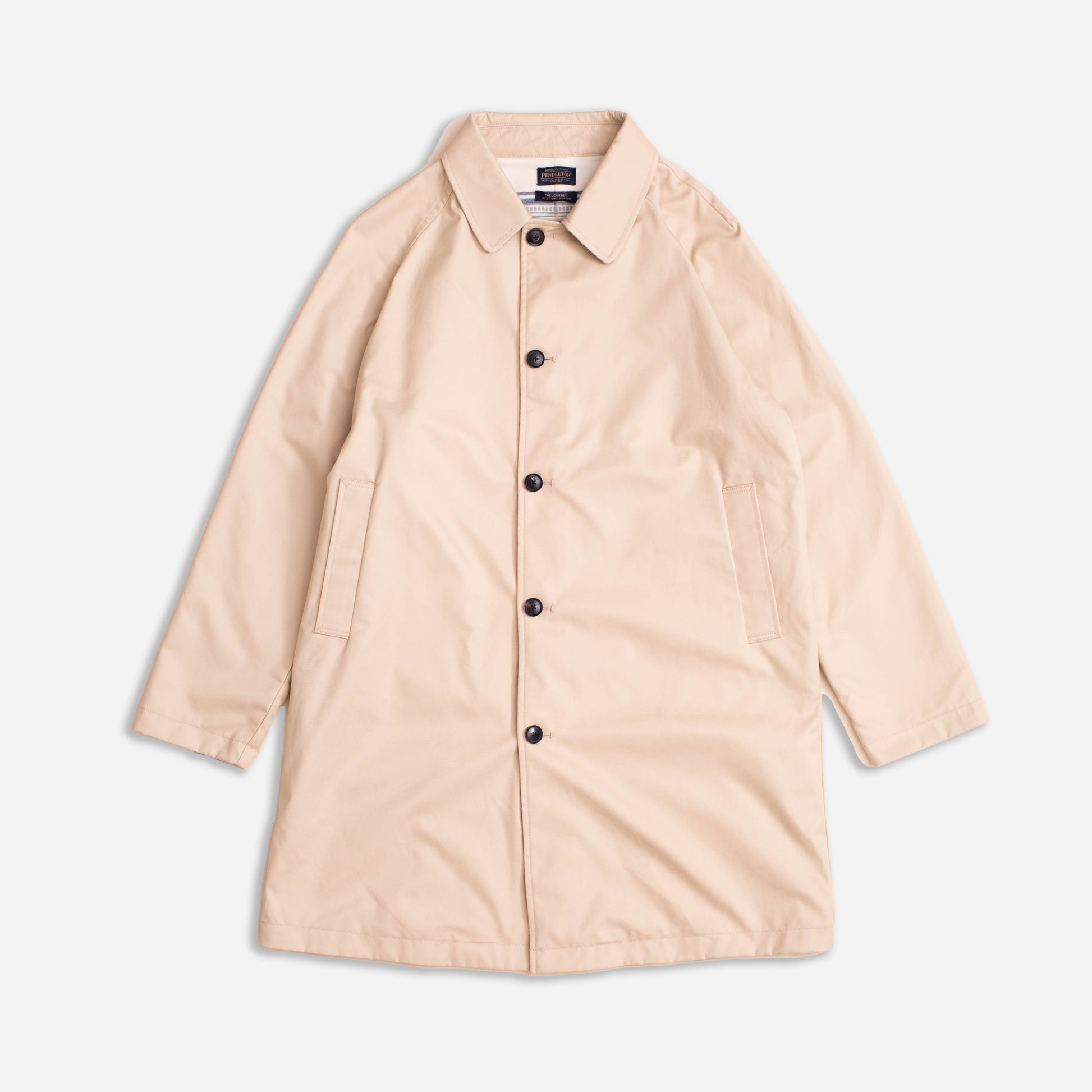 Reversible Balmacaan Trench Coat - Saltillo Stripe