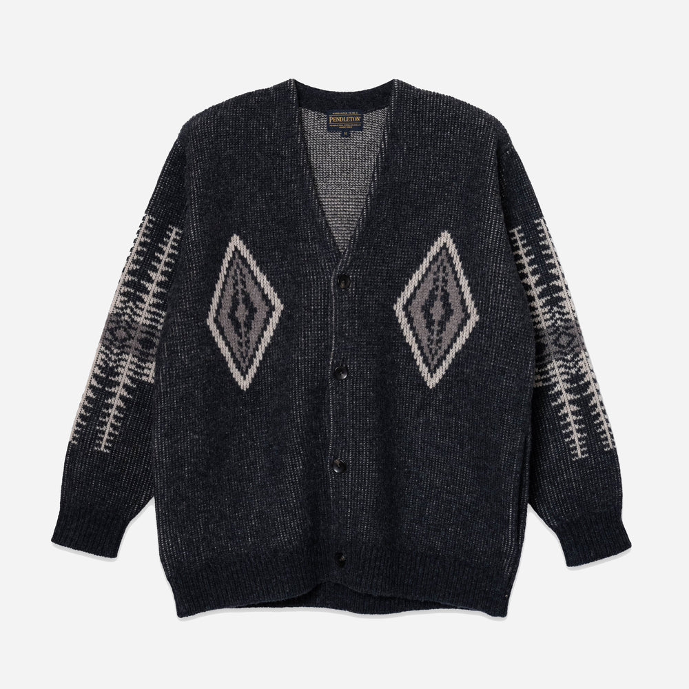 Lambswool Cardigan - Black Harding