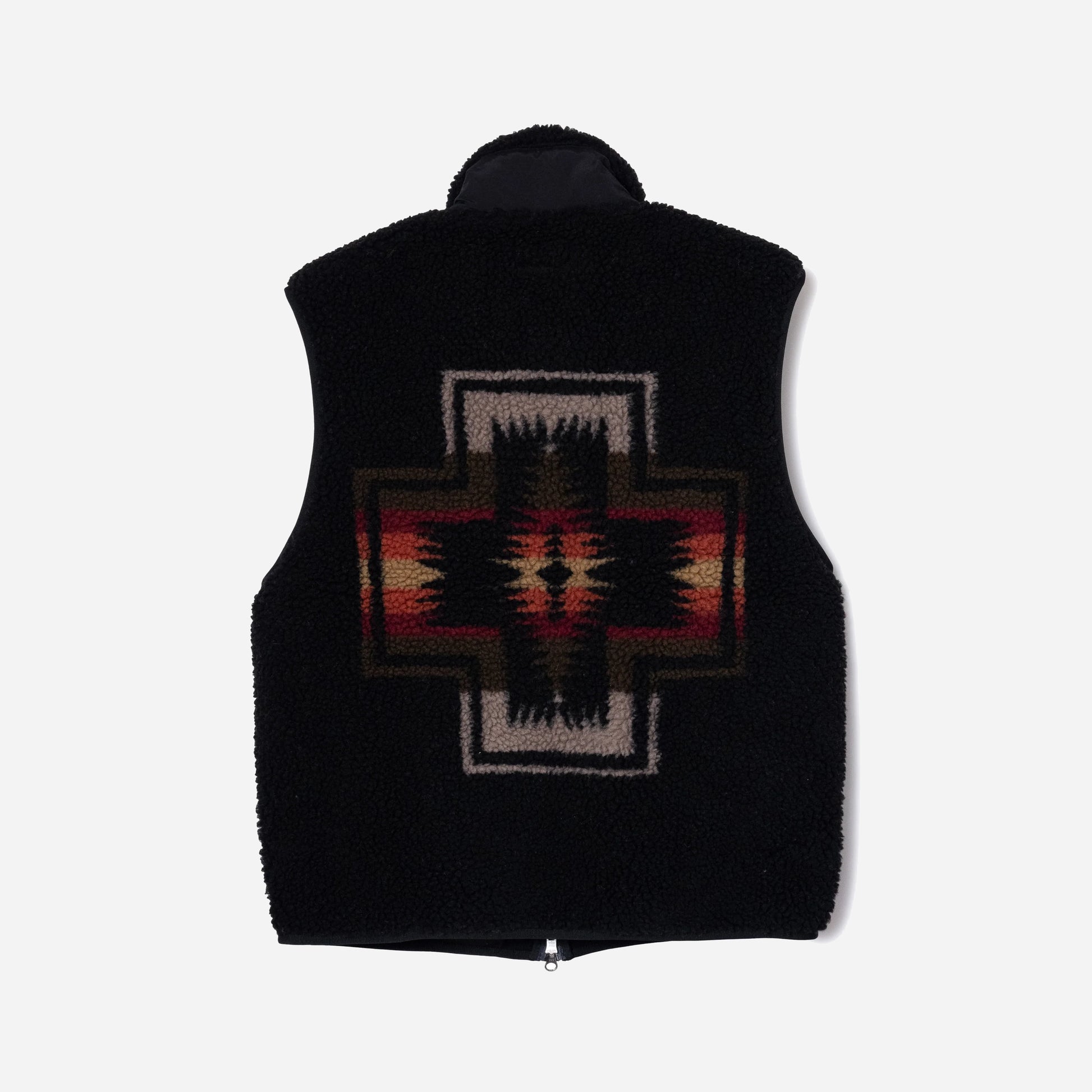 Sherpa Boa Fleece Vest - Black