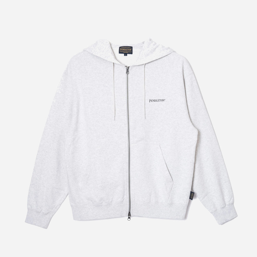 Back Print Zip Up Hoodie - Birch