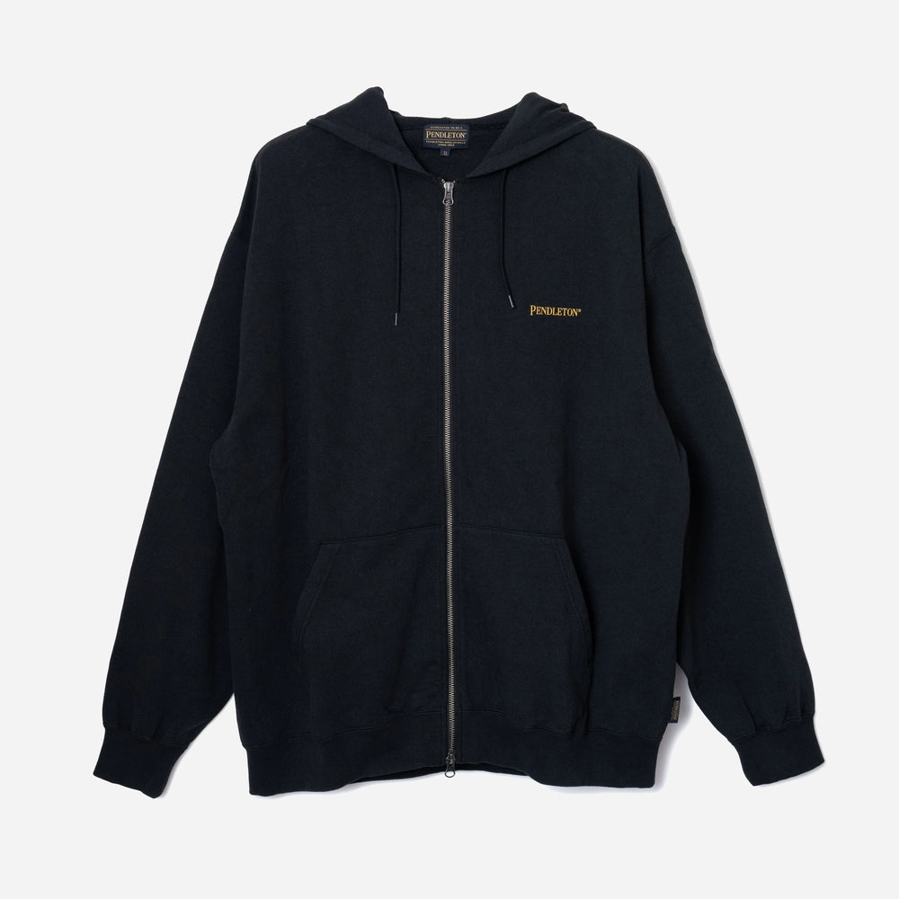 Back Print Zip Up Hoodie - Slate Grey