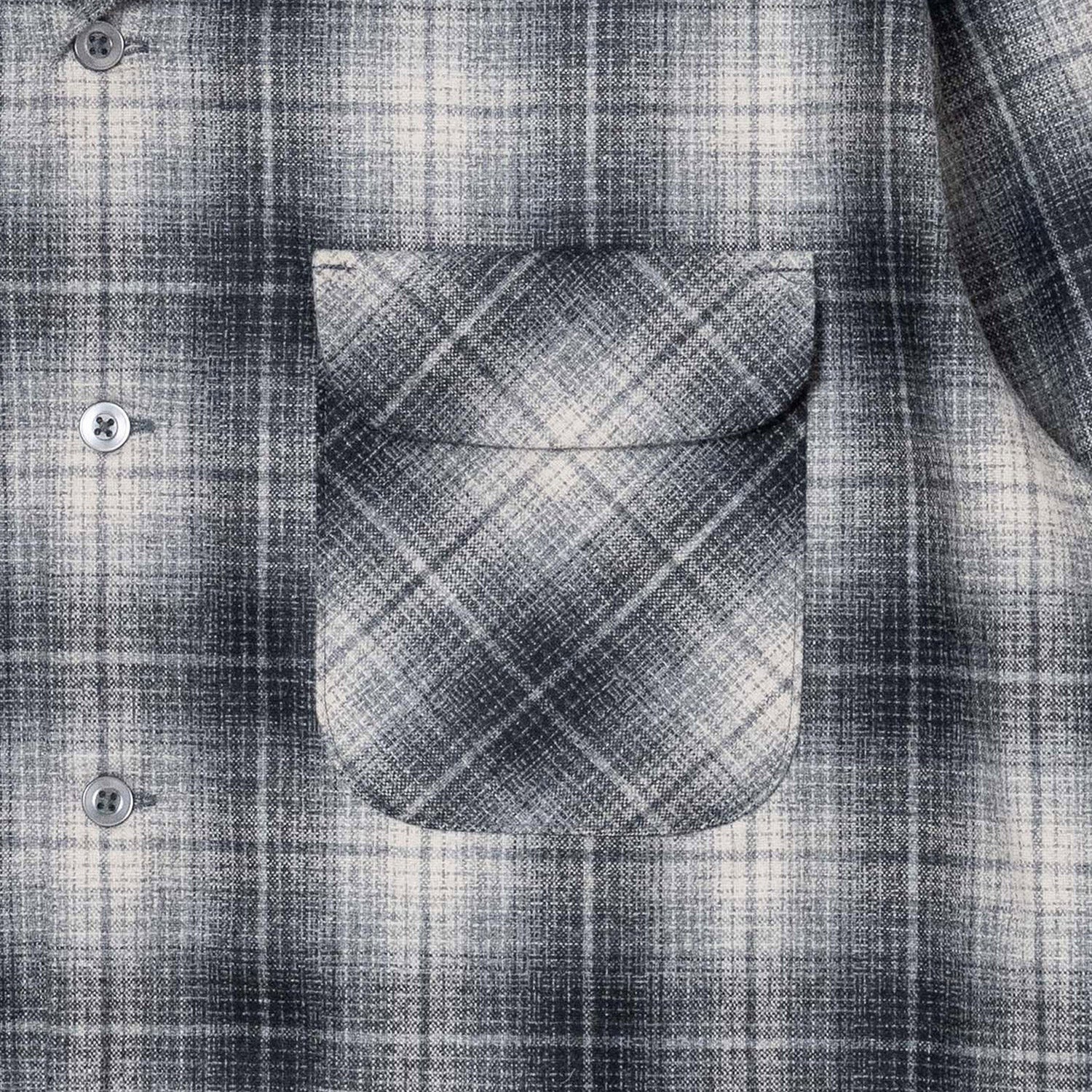 Crafted In Japan Wool Shirt - Grey/Black