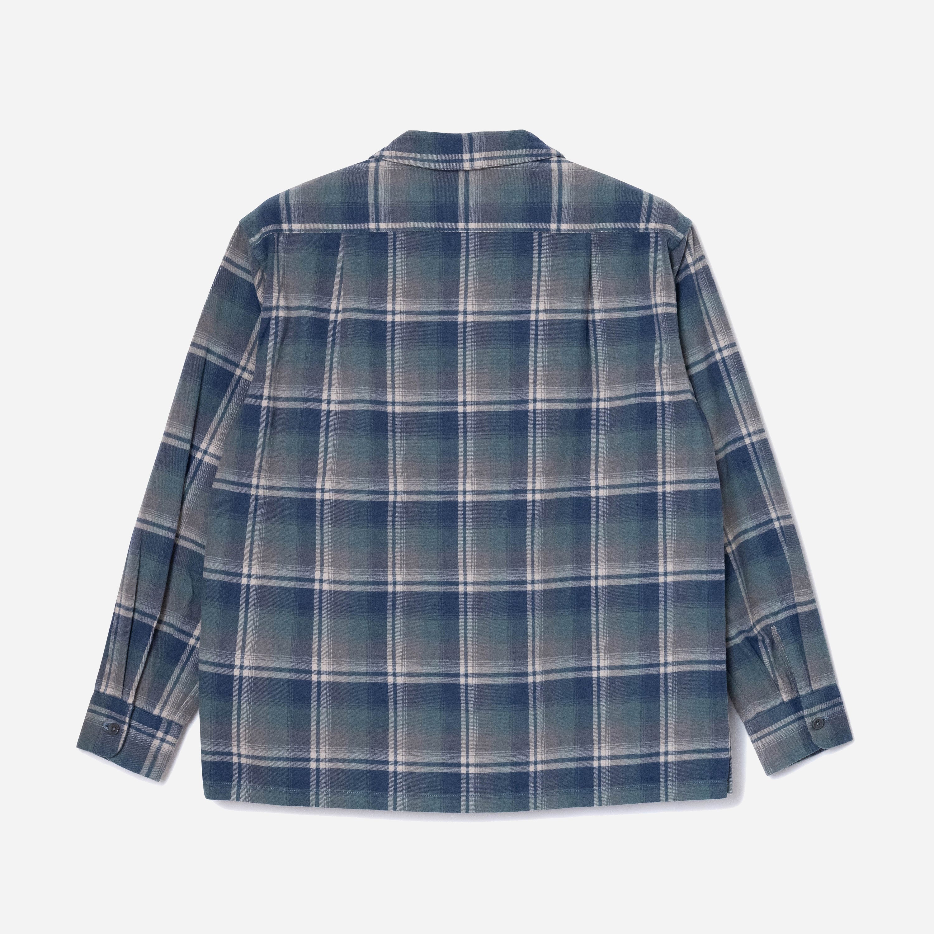 Open Collar Plaid Shirt - Dusty Blue - Pendleton EU
