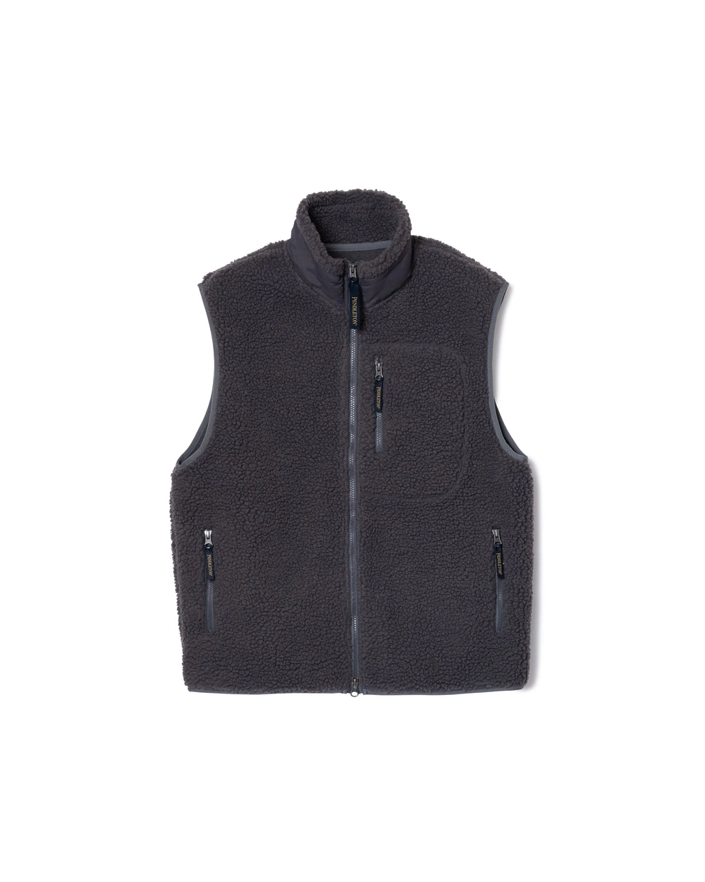 Sherpa Boa Fleece Vest - Slate Grey