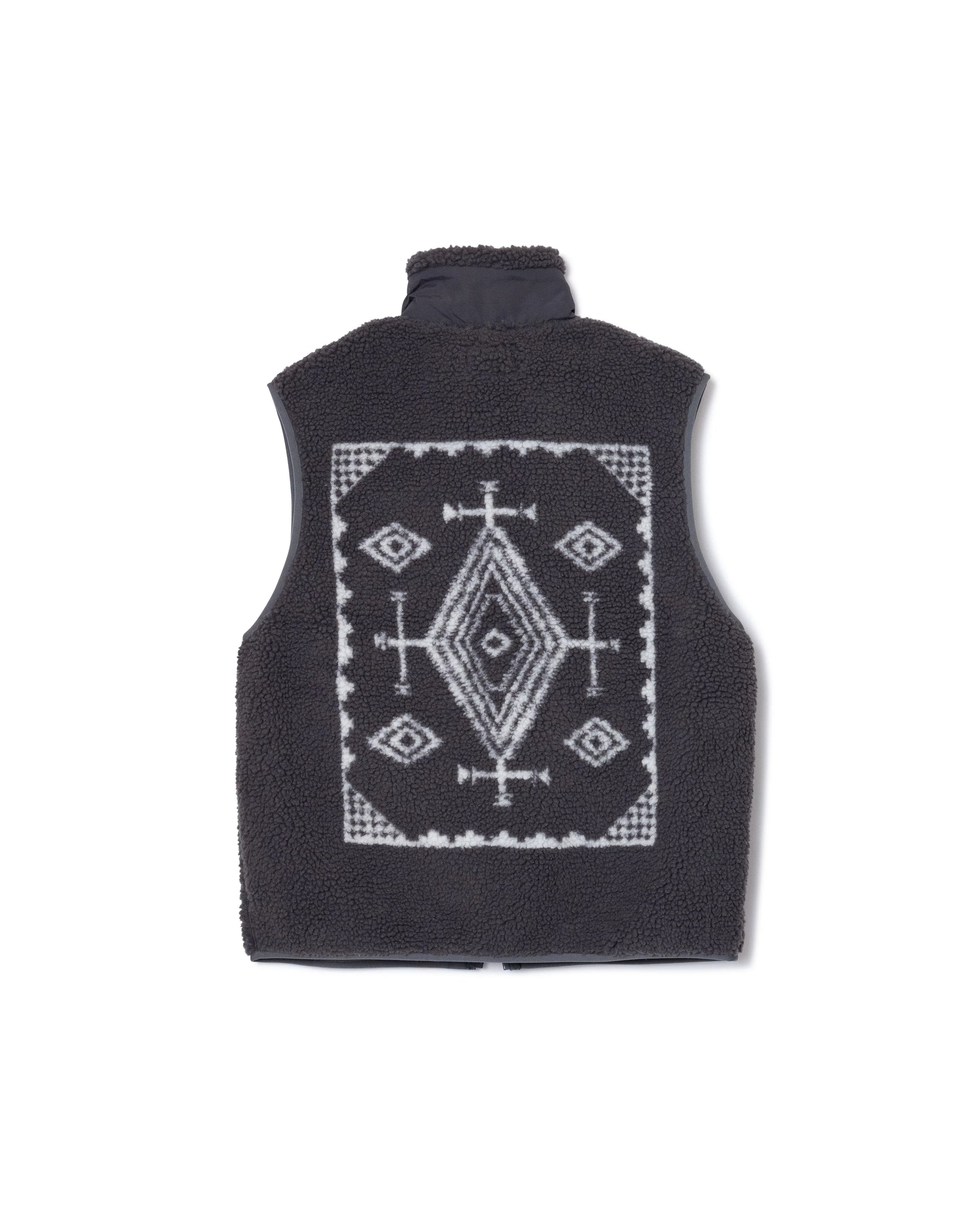 Sherpa Boa Fleece Vest - Slate Grey