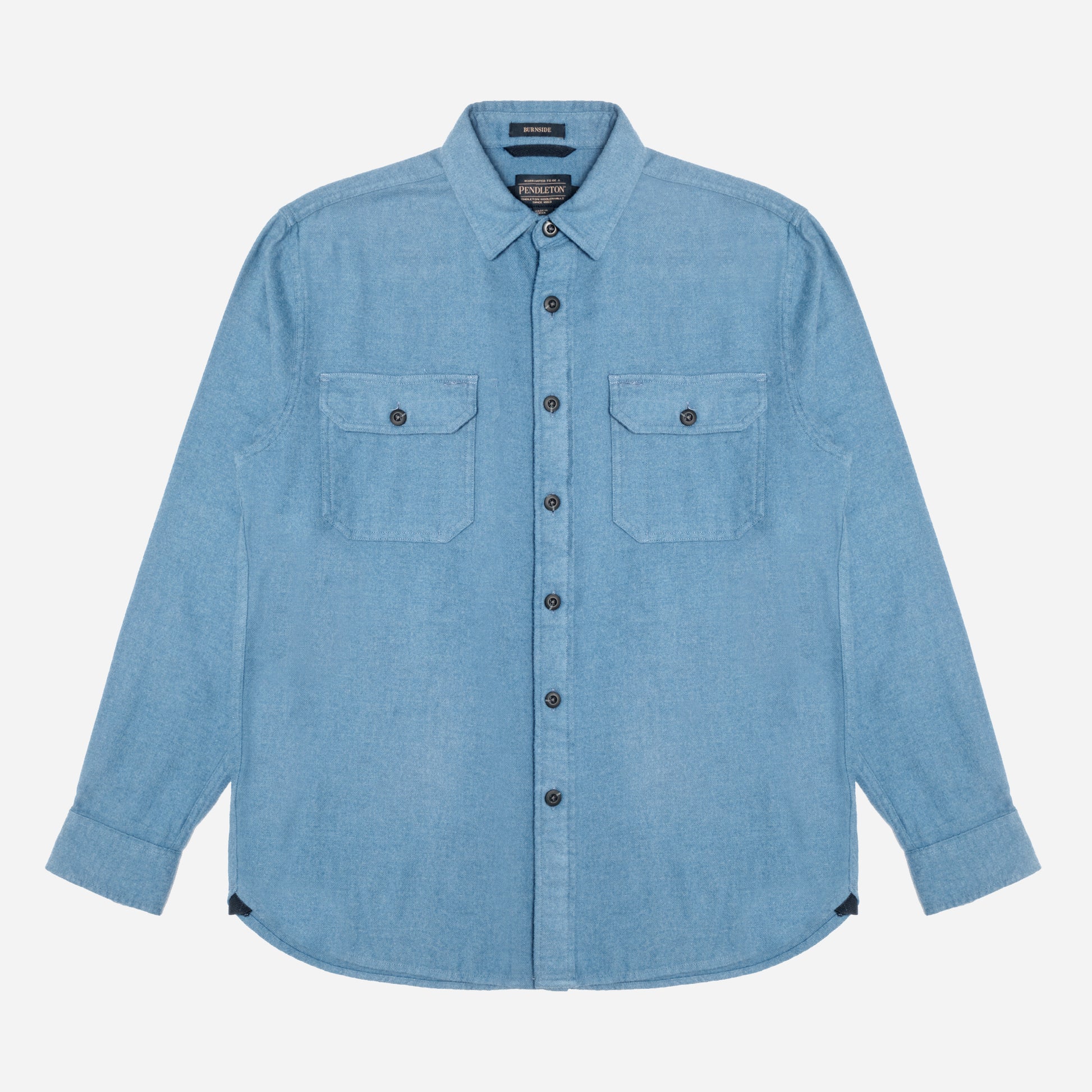 Chemise en flanelle Burnside - Bleu égéen