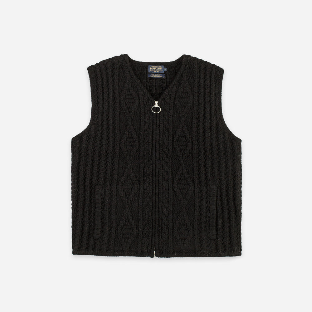 Hoop Zip Vest - Black
