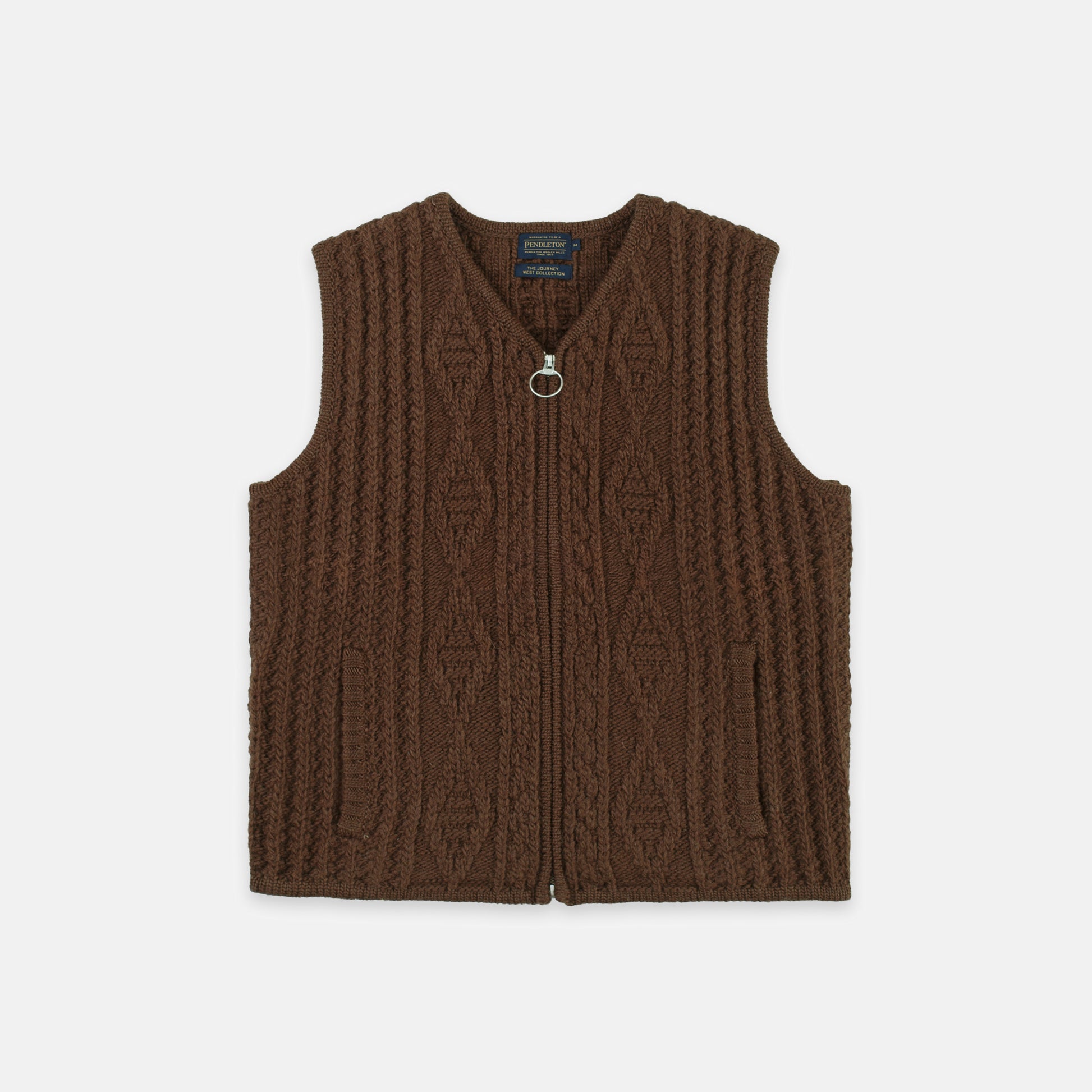 Hoop Zip Vest - Brown
