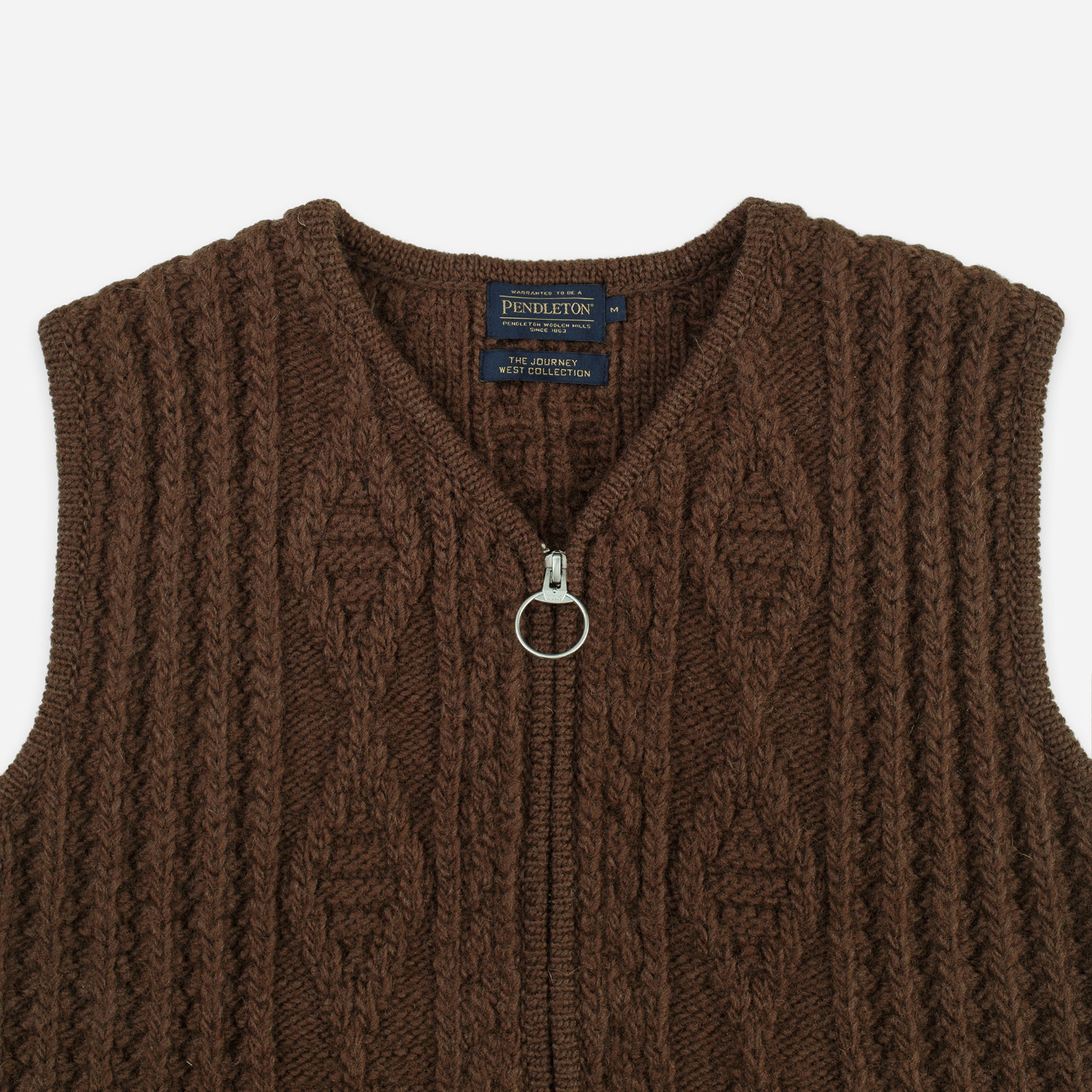 Hoop Zip Vest - Brown