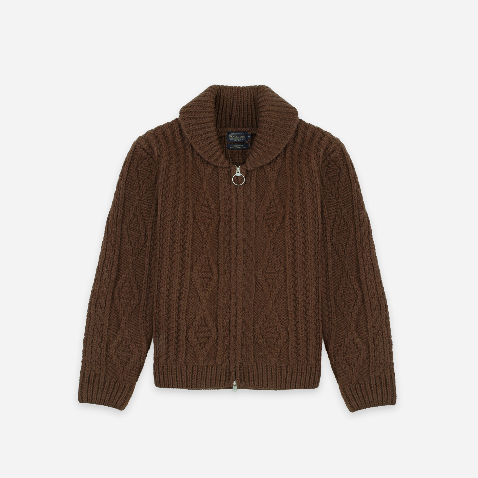 Hoop Zip Cardigan - Brown
