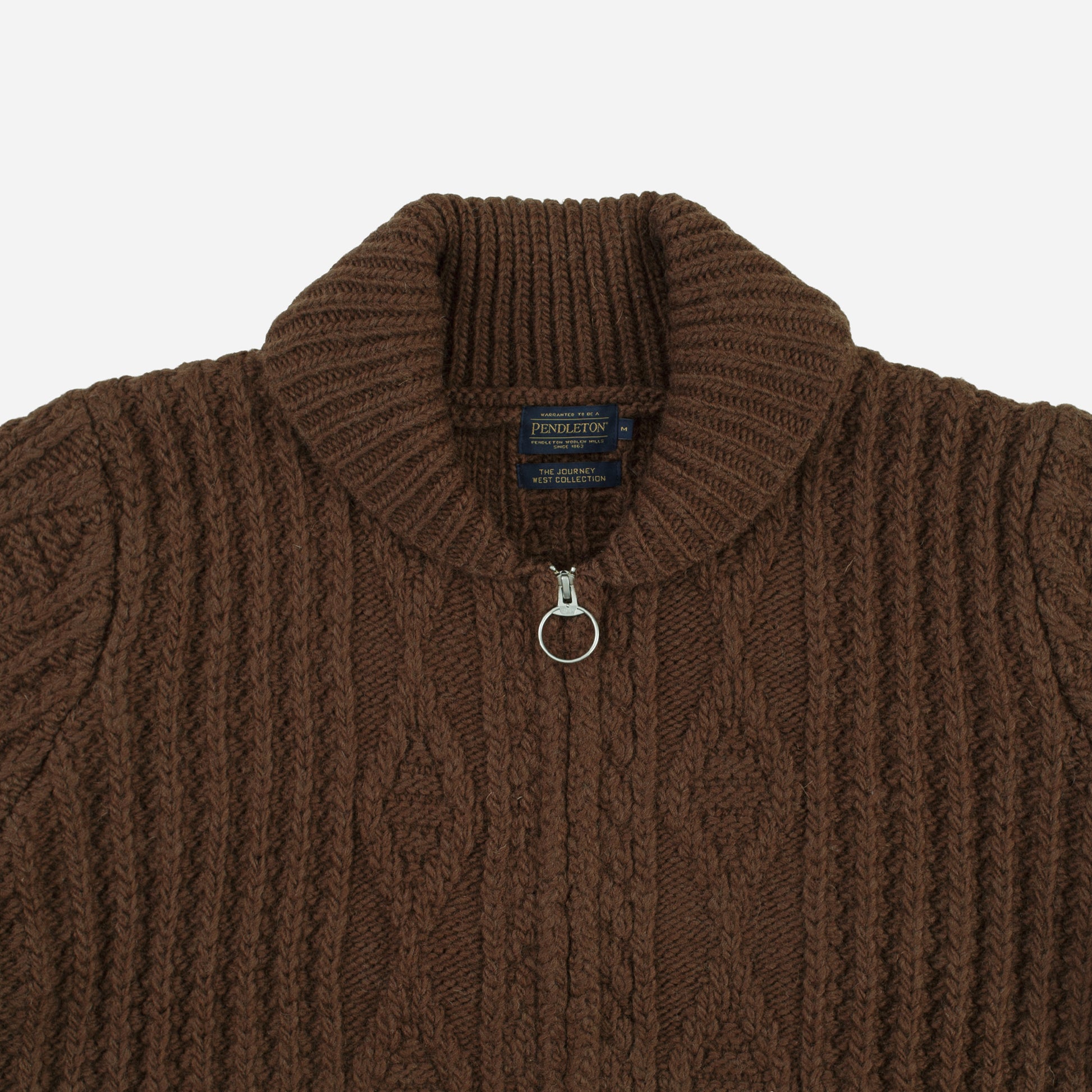 Hoop Zip Cardigan - Brown